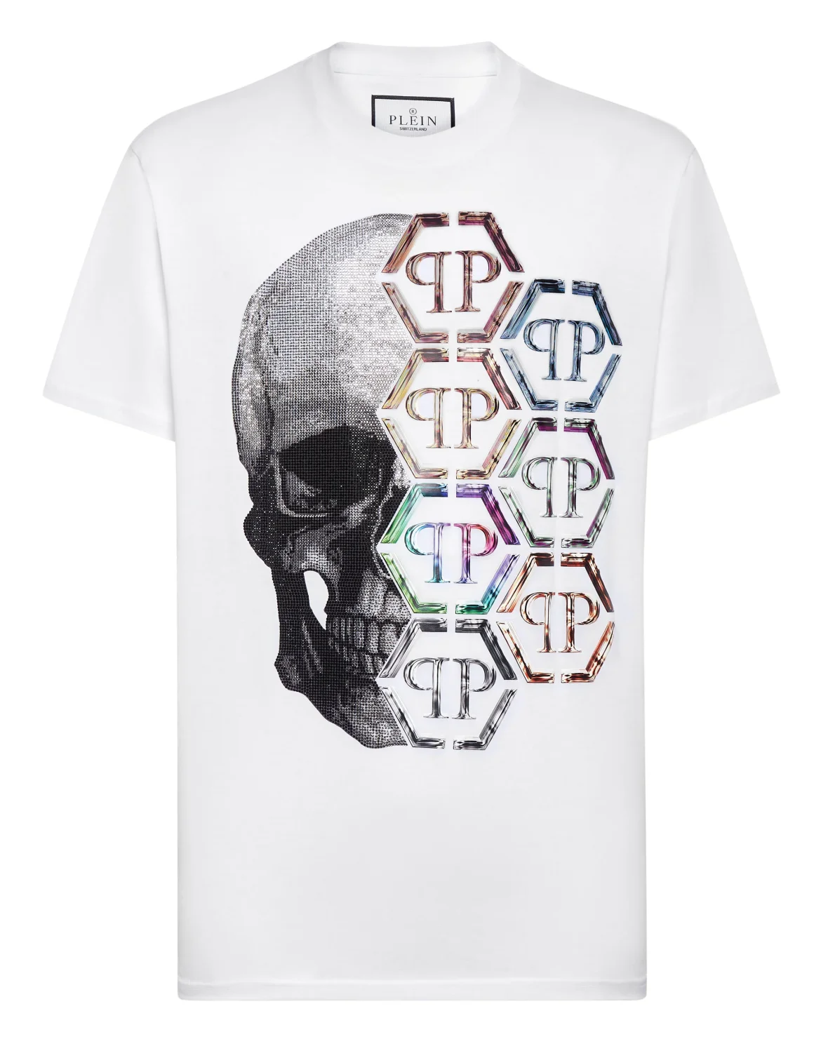 T-shirt Round Neck SS Skull and Plein, цвет: Белый