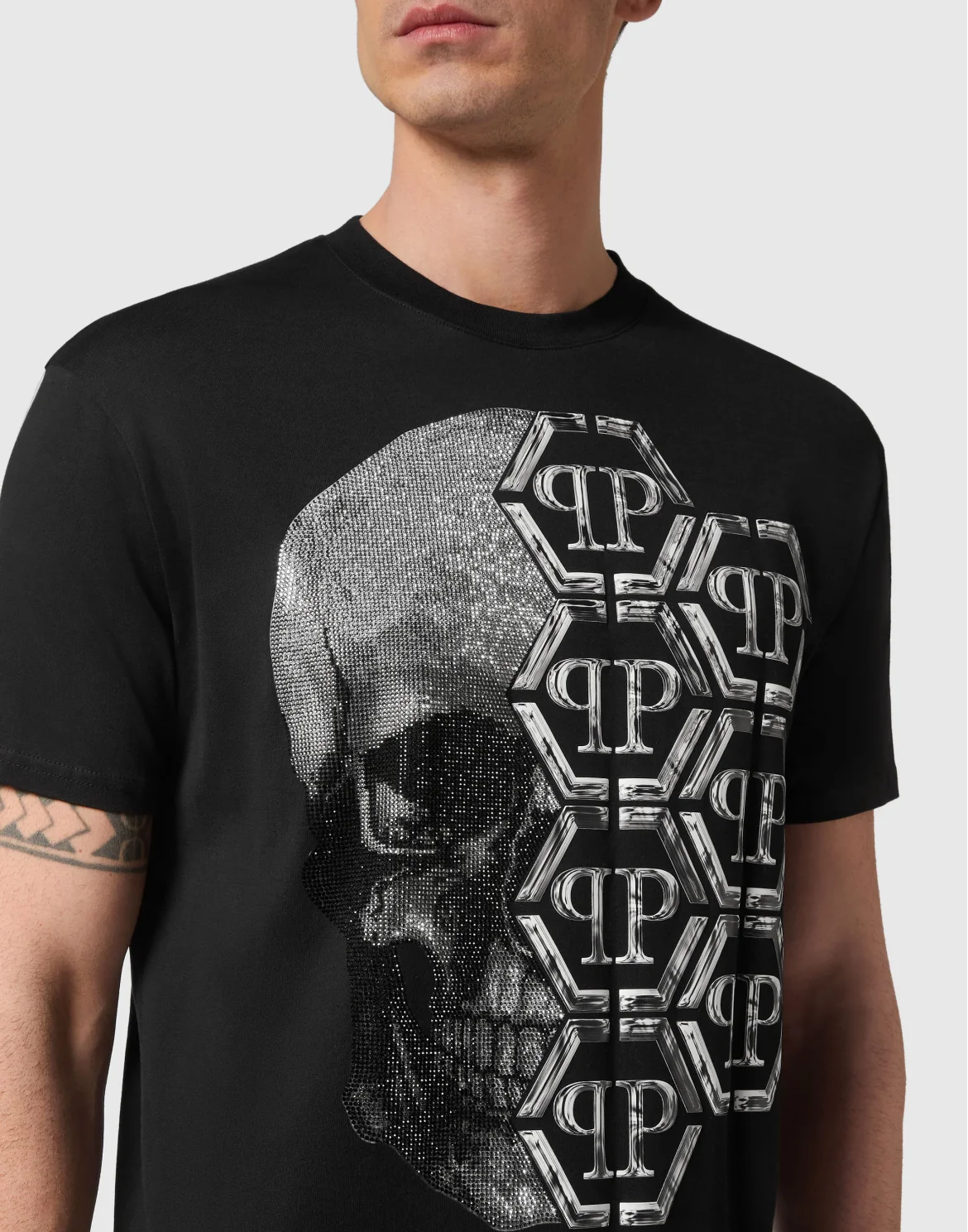 T-shirt Round Neck SS Skull and Plein, цвет: Черный