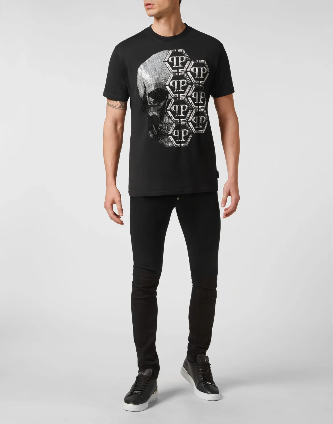 T-shirt Round Neck SS Skull and Plein, цвет: Черный