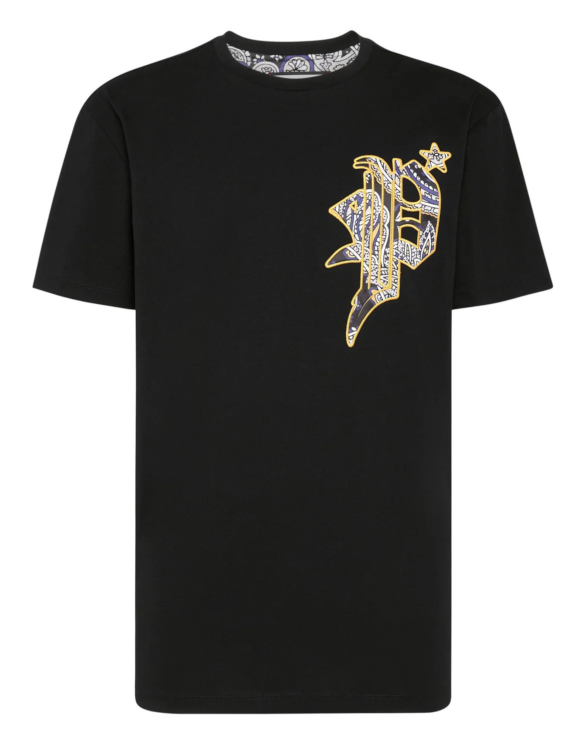 T-shirt Round Neck SS Paisley Gothic Plein, цвет: Черный
