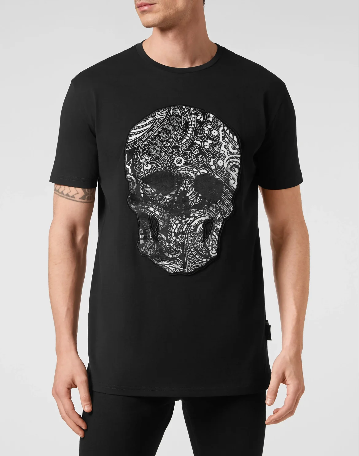T-shirt Round Neck SS Paisley Skull, цвет: Черный