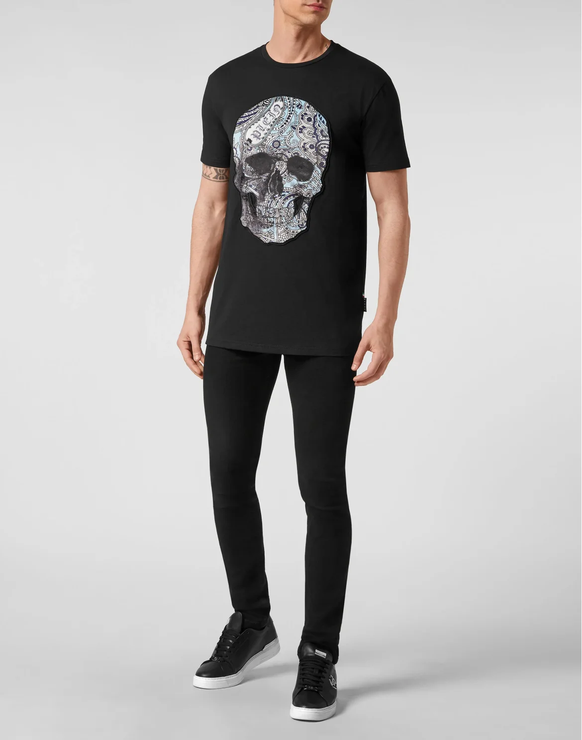 T-shirt Round Neck SS Paisley Skull, цвет: Черный