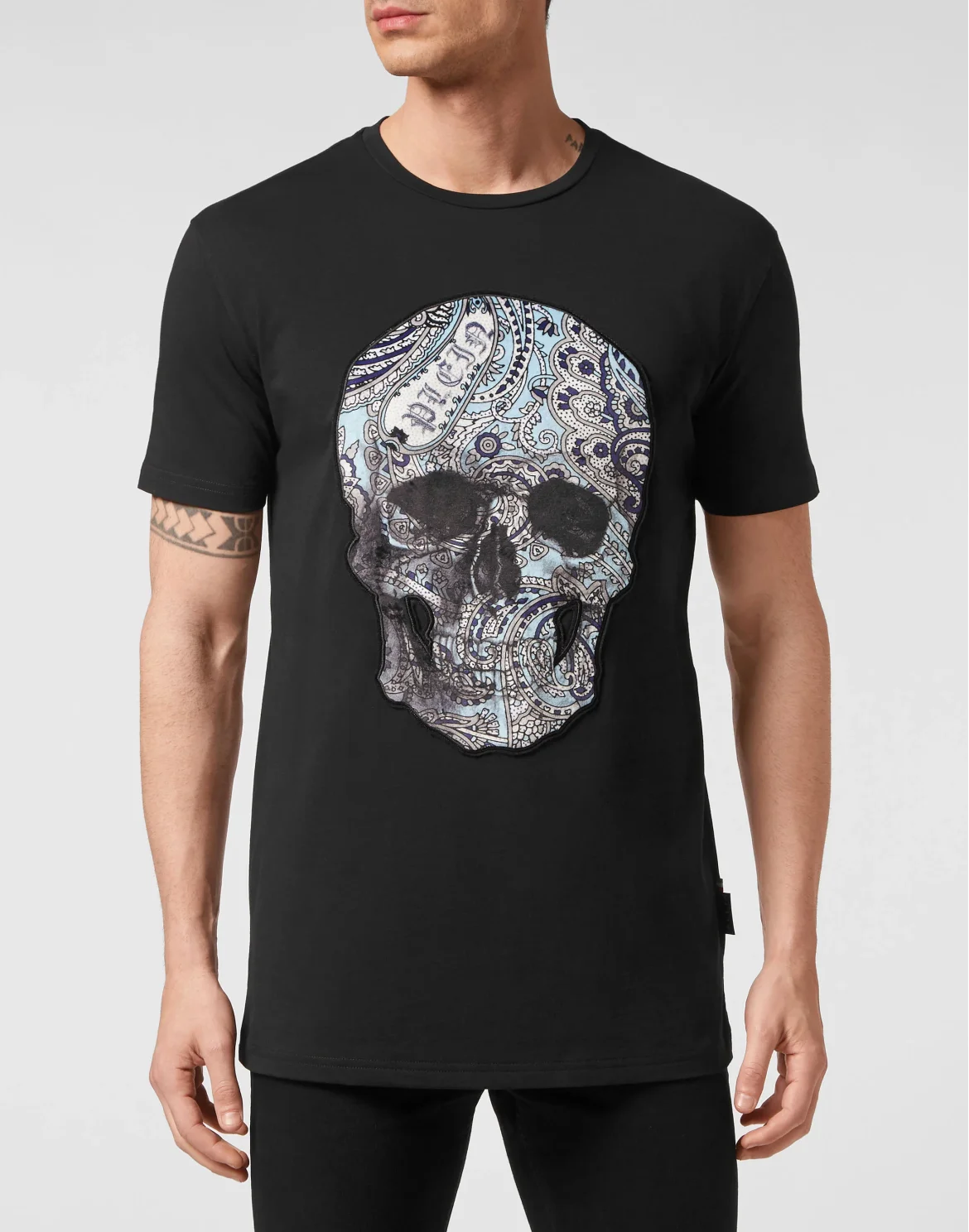 T-shirt Round Neck SS Paisley Skull, цвет: Черный