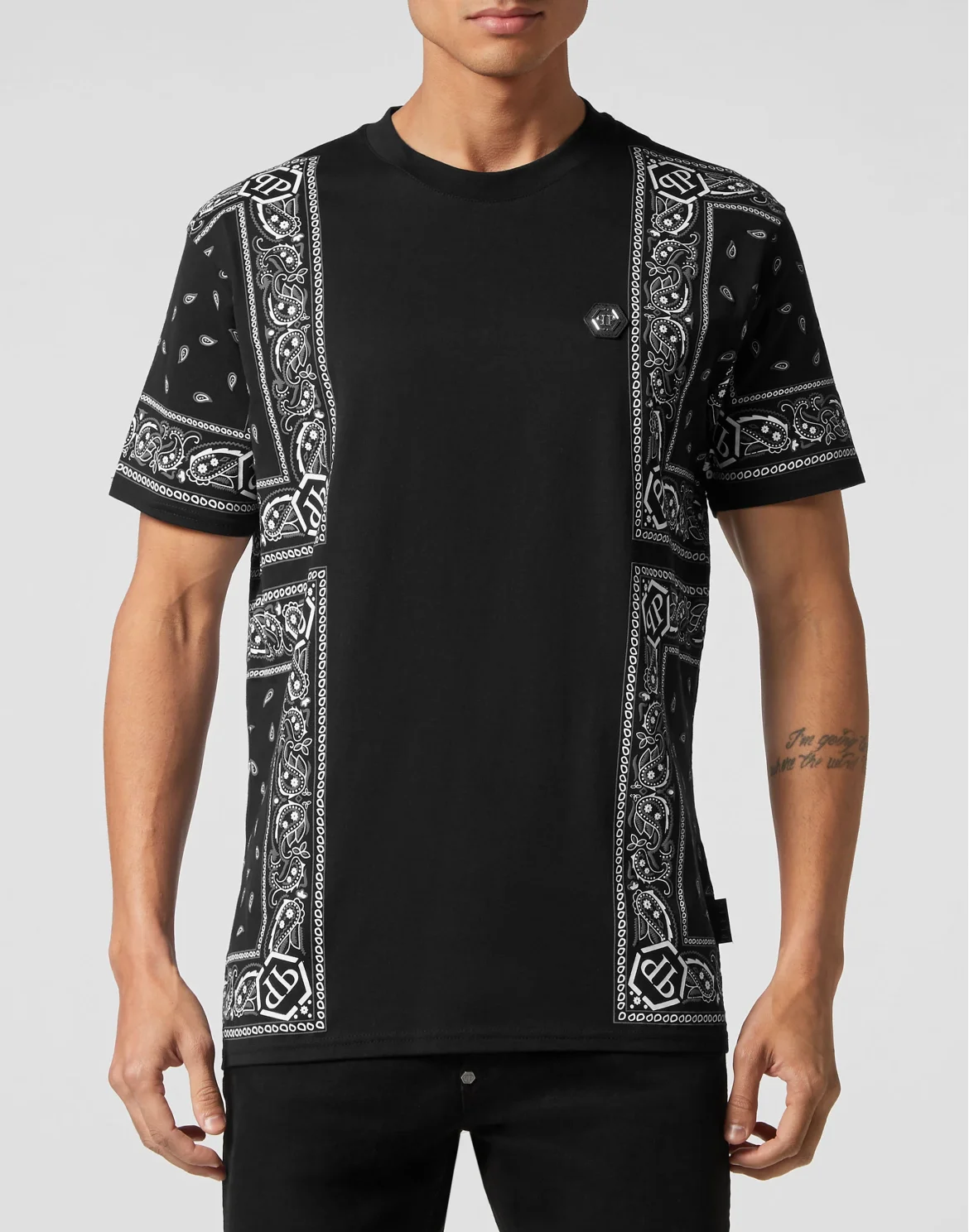 T-shirt Round Neck SS Paisley Bandana, цвет: Черный