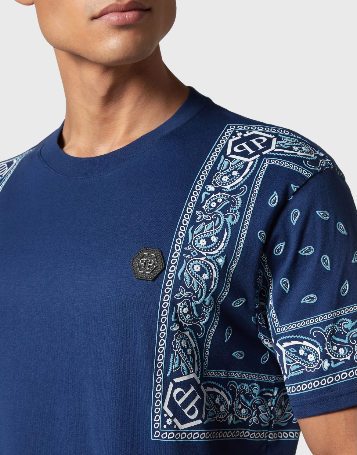 T-shirt Round Neck SS Paisley Bandana, цвет: Синий