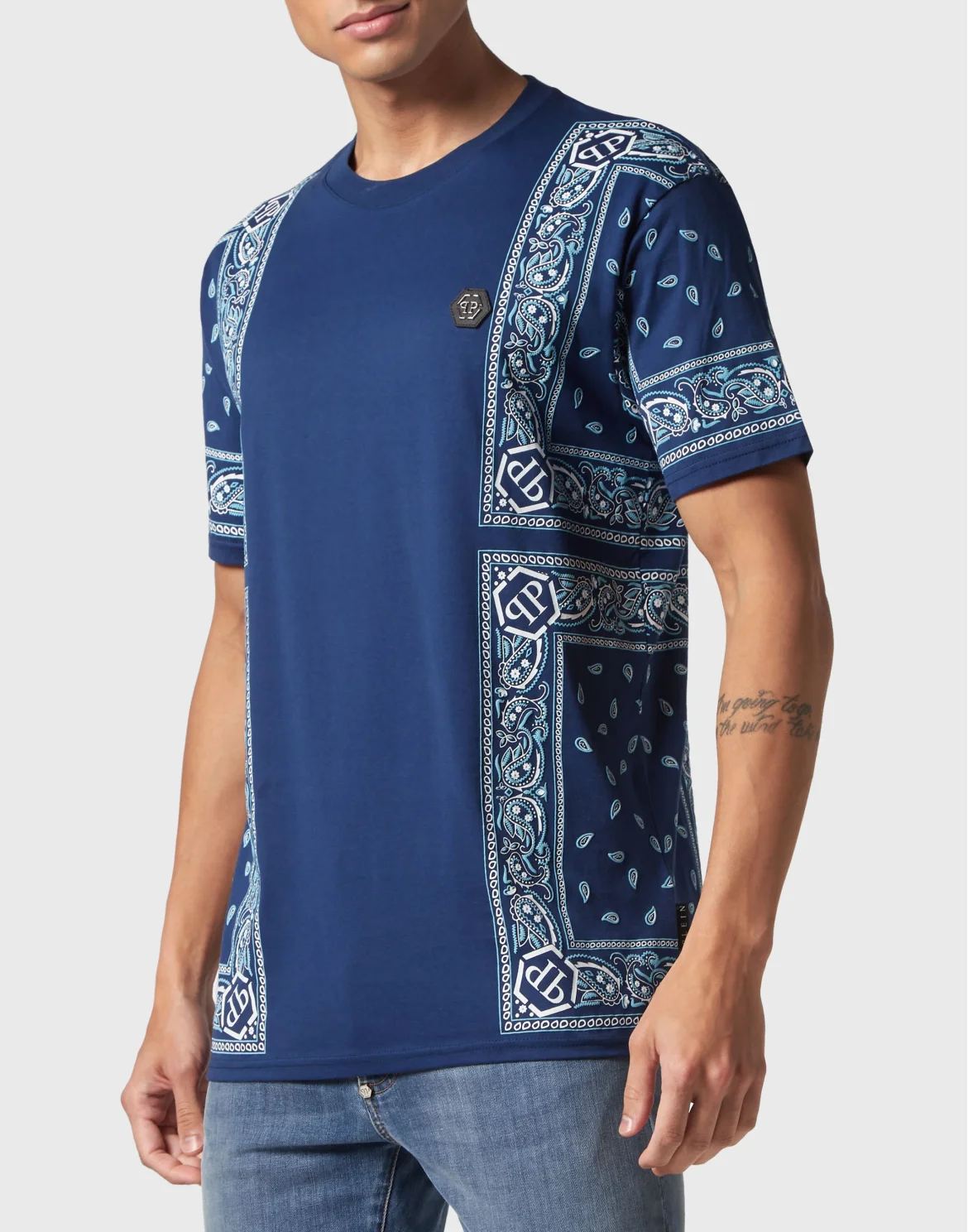 T-shirt Round Neck SS Paisley Bandana, цвет: Синий