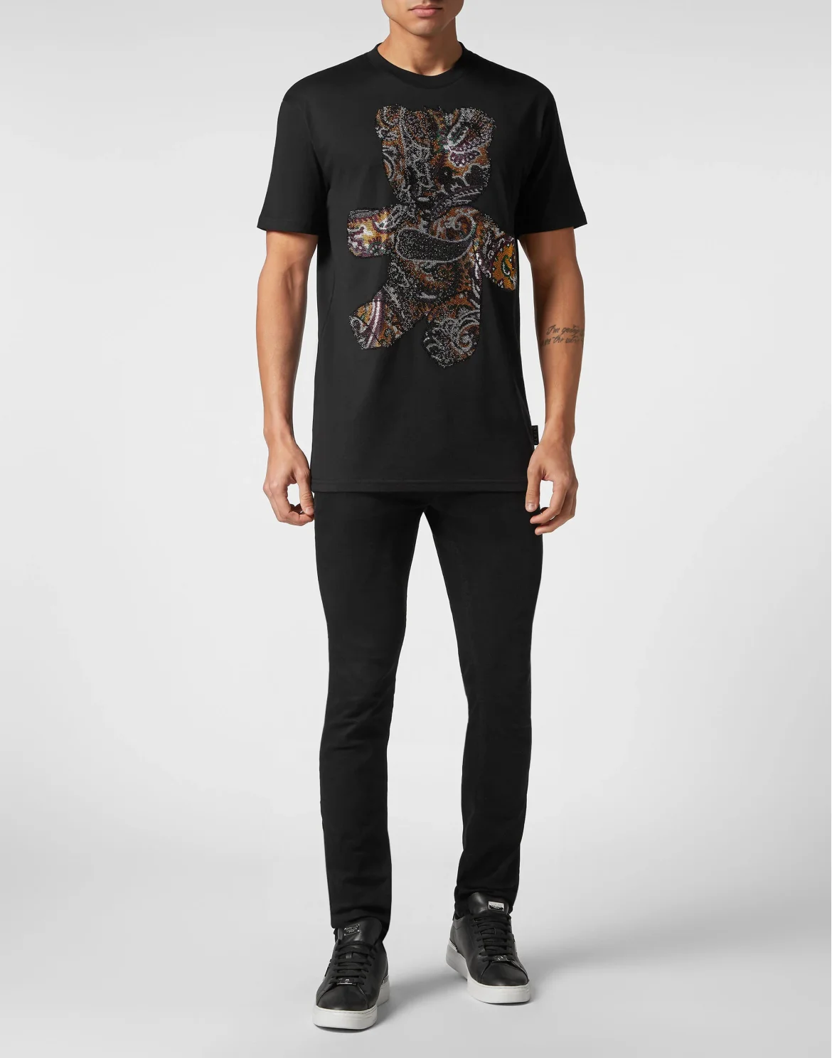 T-shirt Round Neck SS Paisley Teddy Bear, цвет: Черный