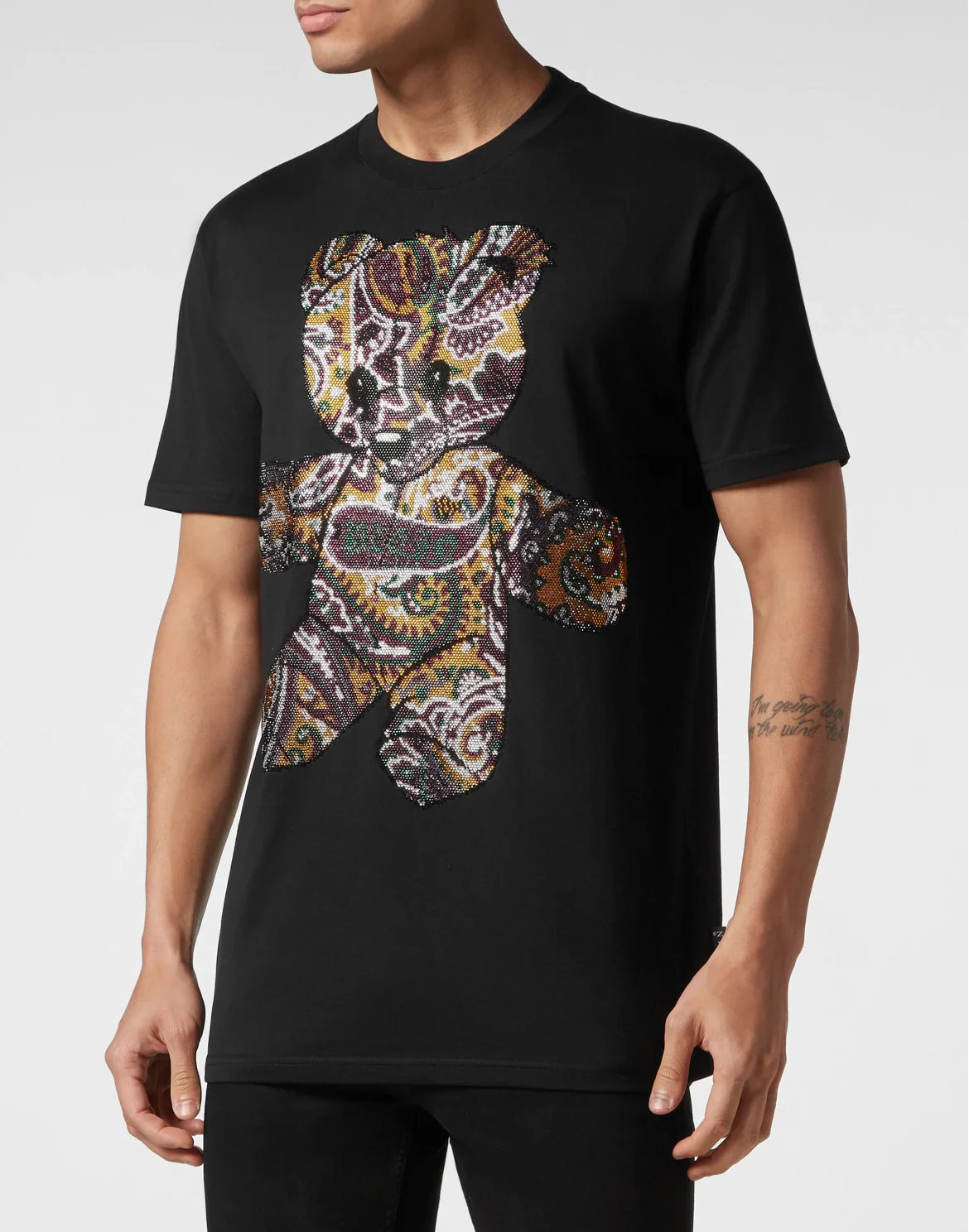 T-shirt Round Neck SS Paisley Teddy Bear, цвет: Черный