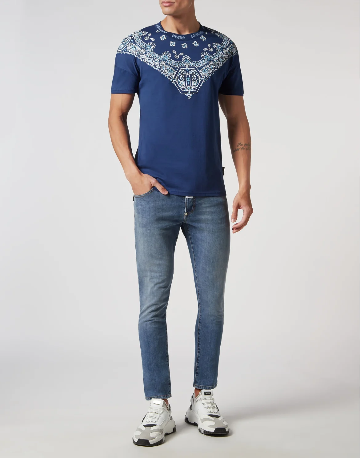 T-shirt Round Neck SS Paisley Bandana, цвет: Синий