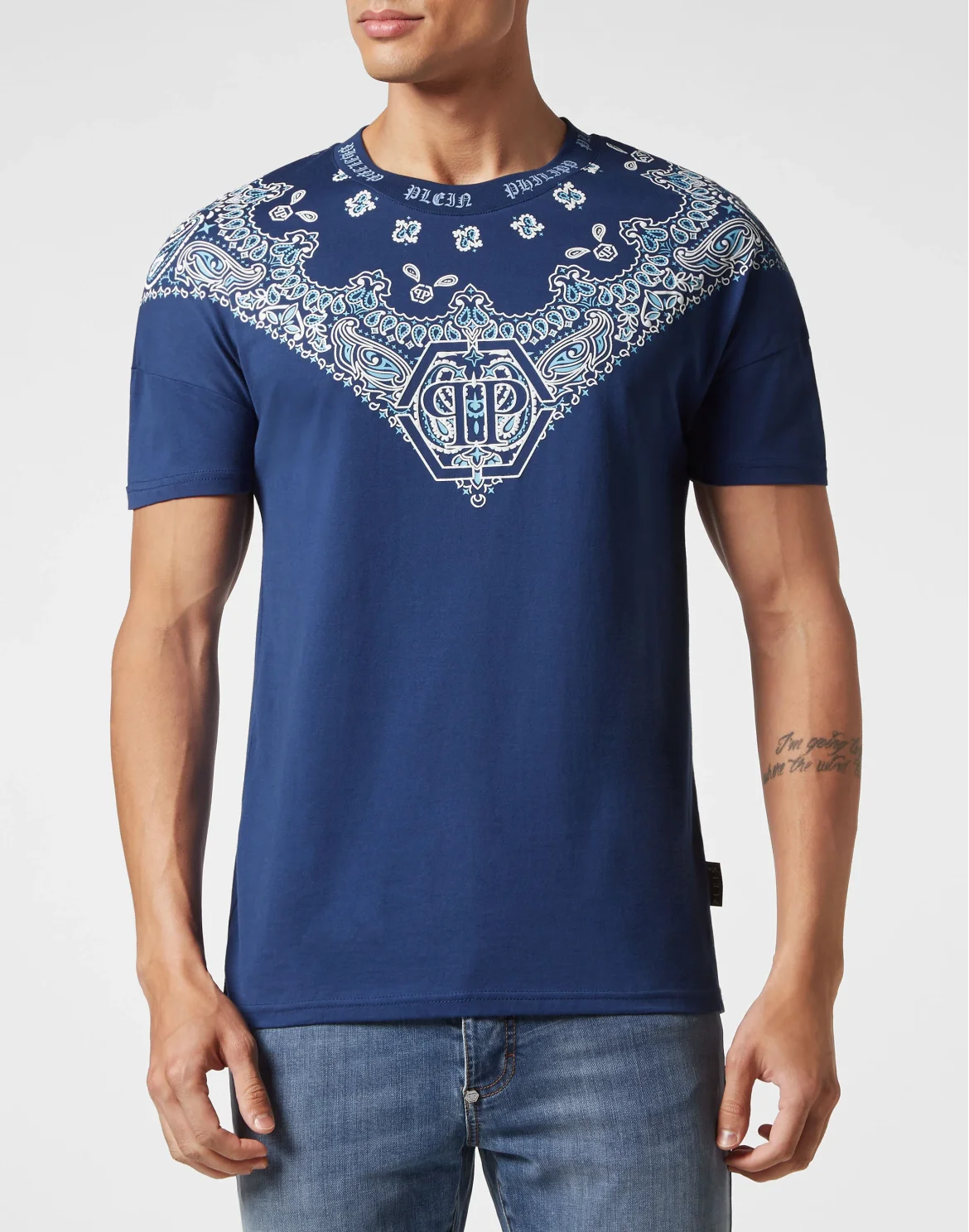 T-shirt Round Neck SS Paisley Bandana, цвет: Синий