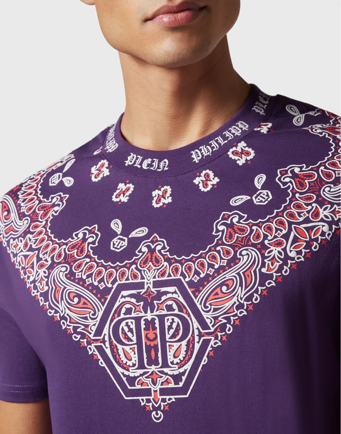 T-shirt Round Neck SS Paisley Bandana, цвет: Фиолетовый