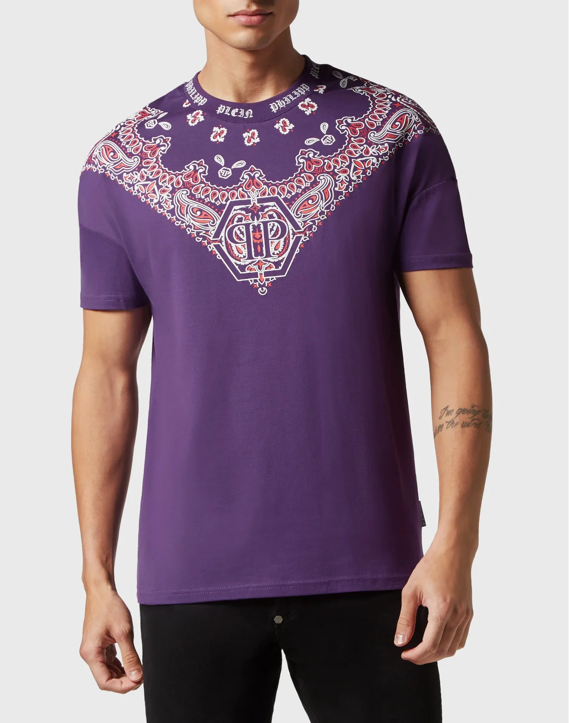 T-shirt Round Neck SS Paisley Bandana, цвет: Фиолетовый