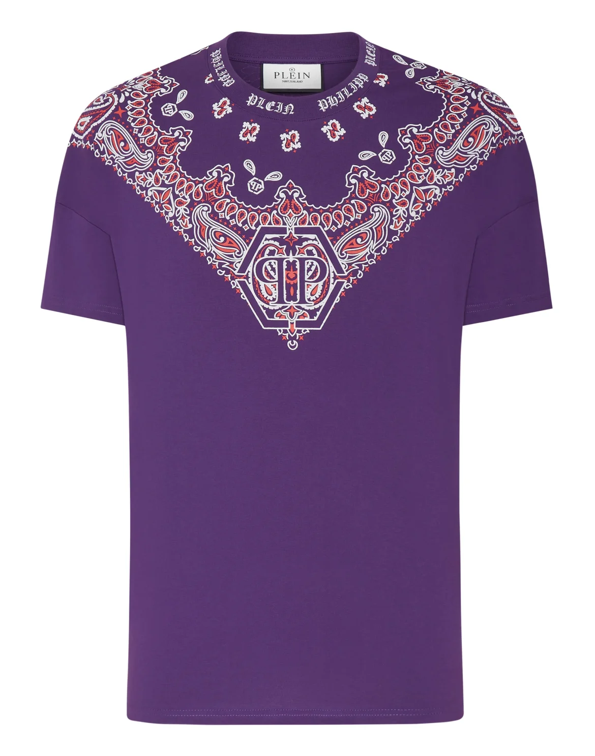 T-shirt Round Neck SS Paisley Bandana, цвет: Фиолетовый