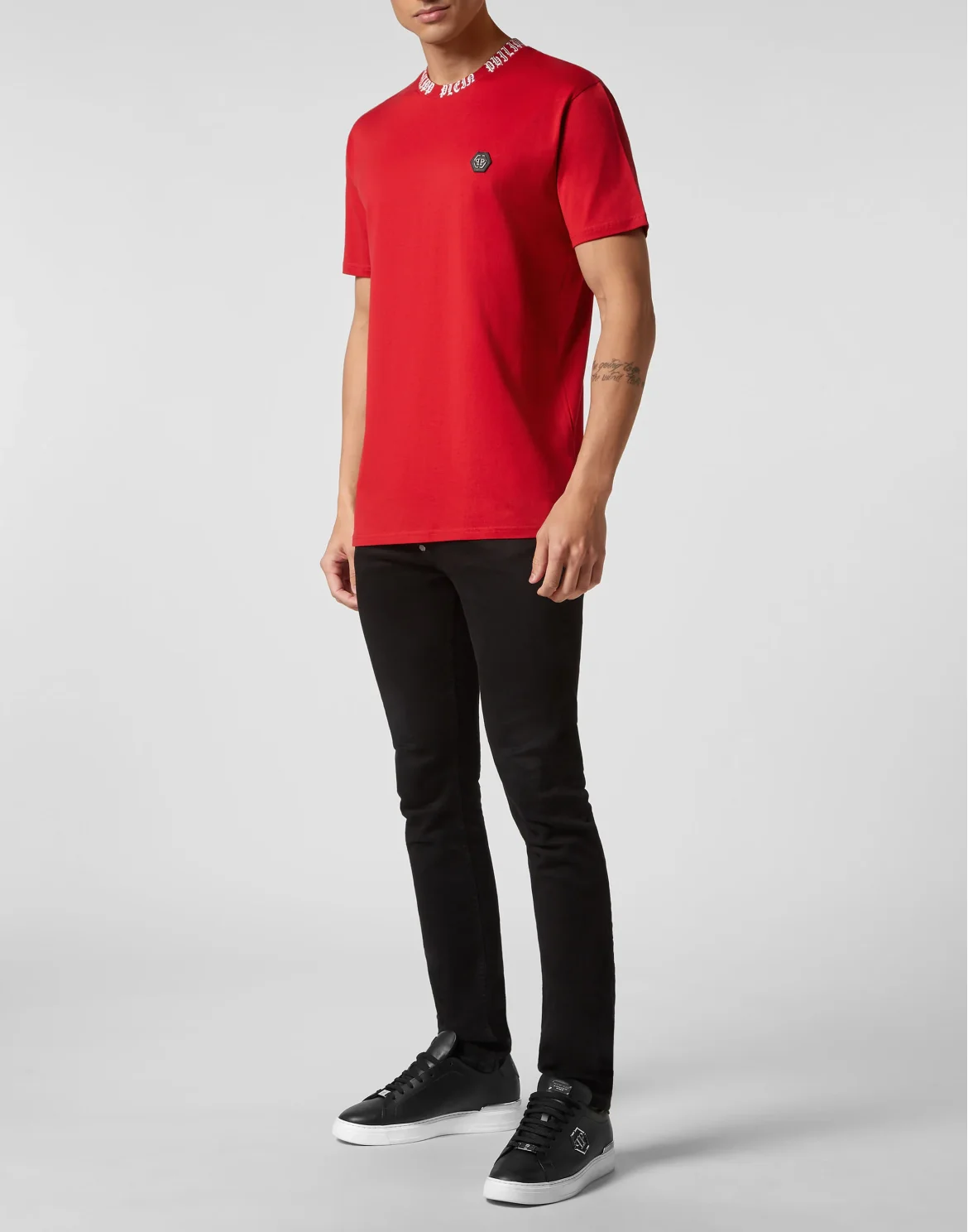 T-shirt Round Neck SS Gothic Plein, цвет: Красный