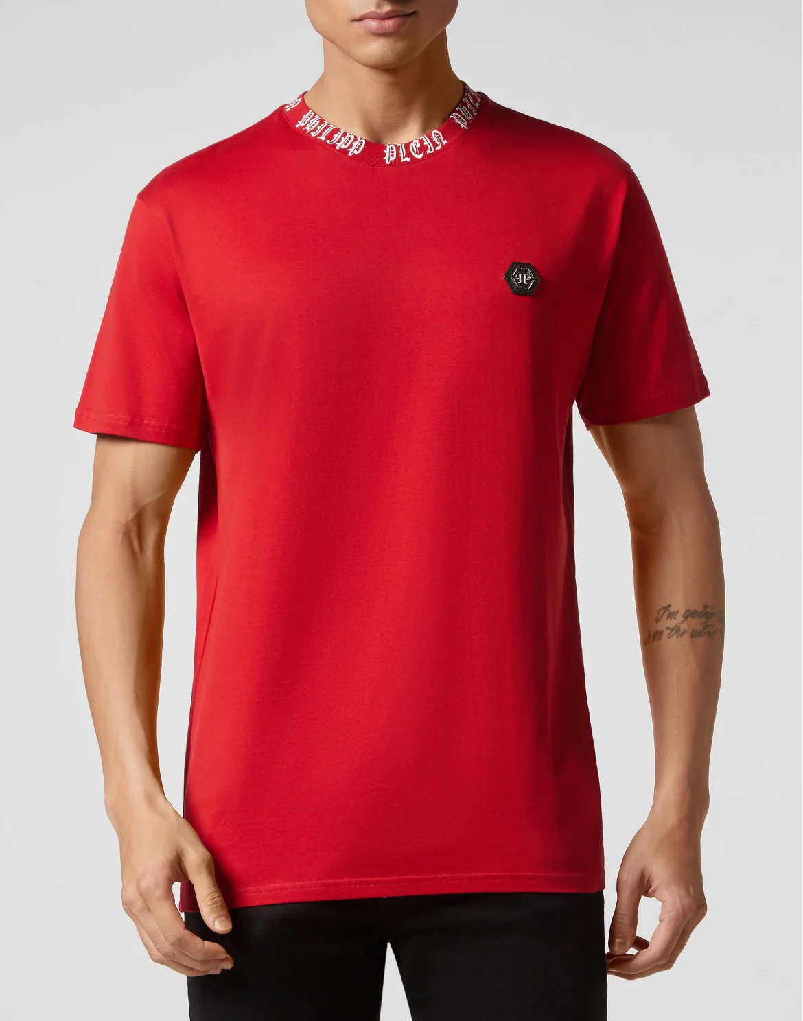 T-shirt Round Neck SS Gothic Plein, цвет: Красный