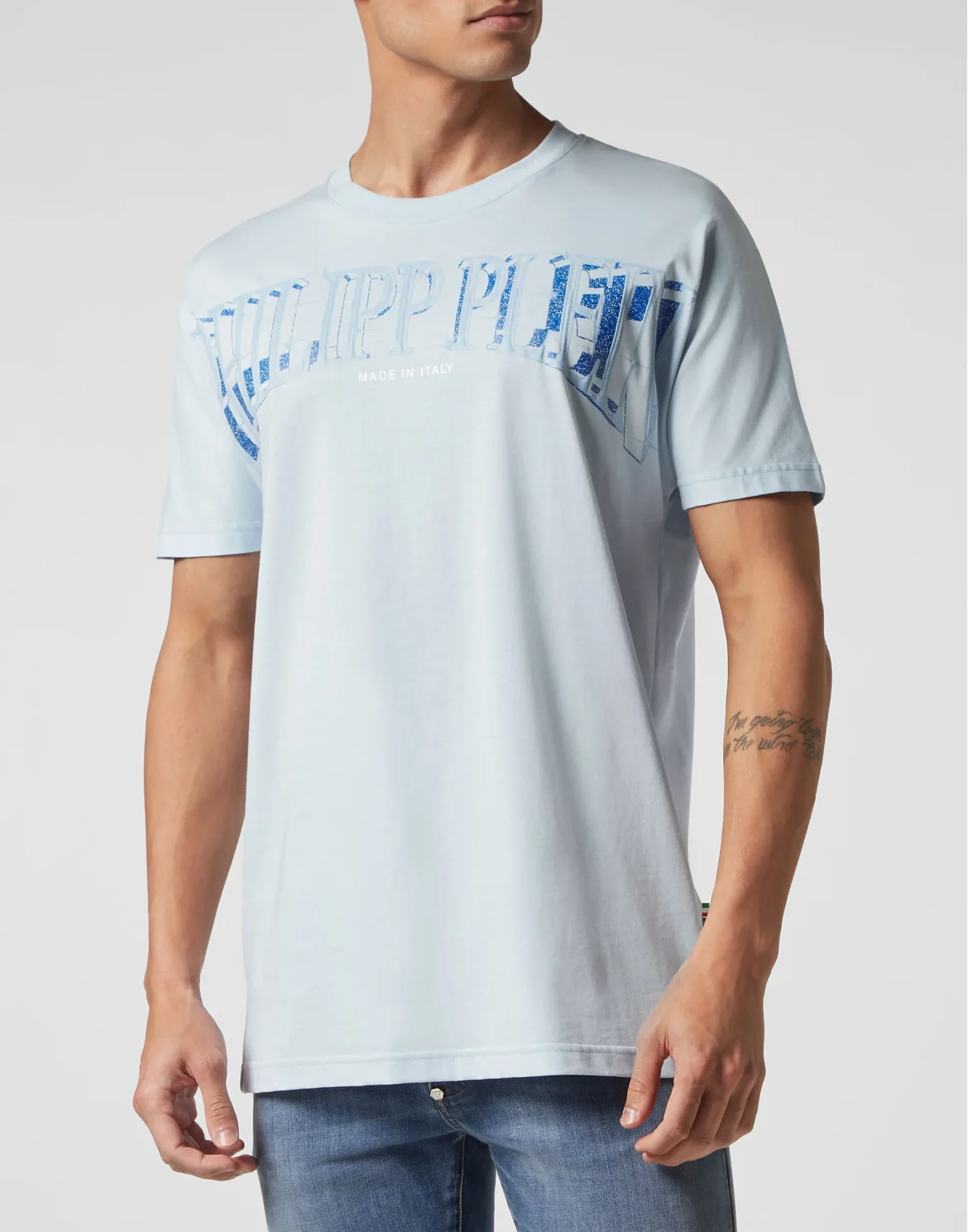 T-shirt Round Neck SS Kimono Cut, цвет: Голубой
