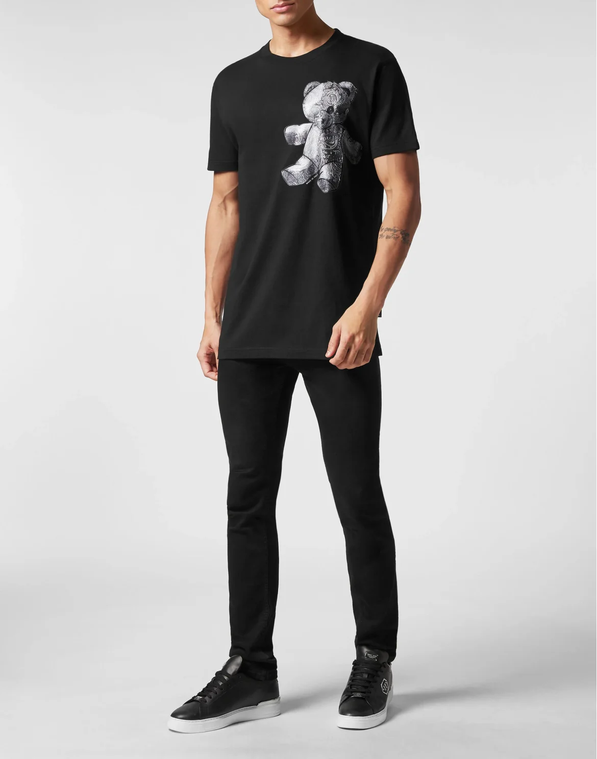 T-shirt Round Neck SS Paisley Teddy Bear, цвет: Черный