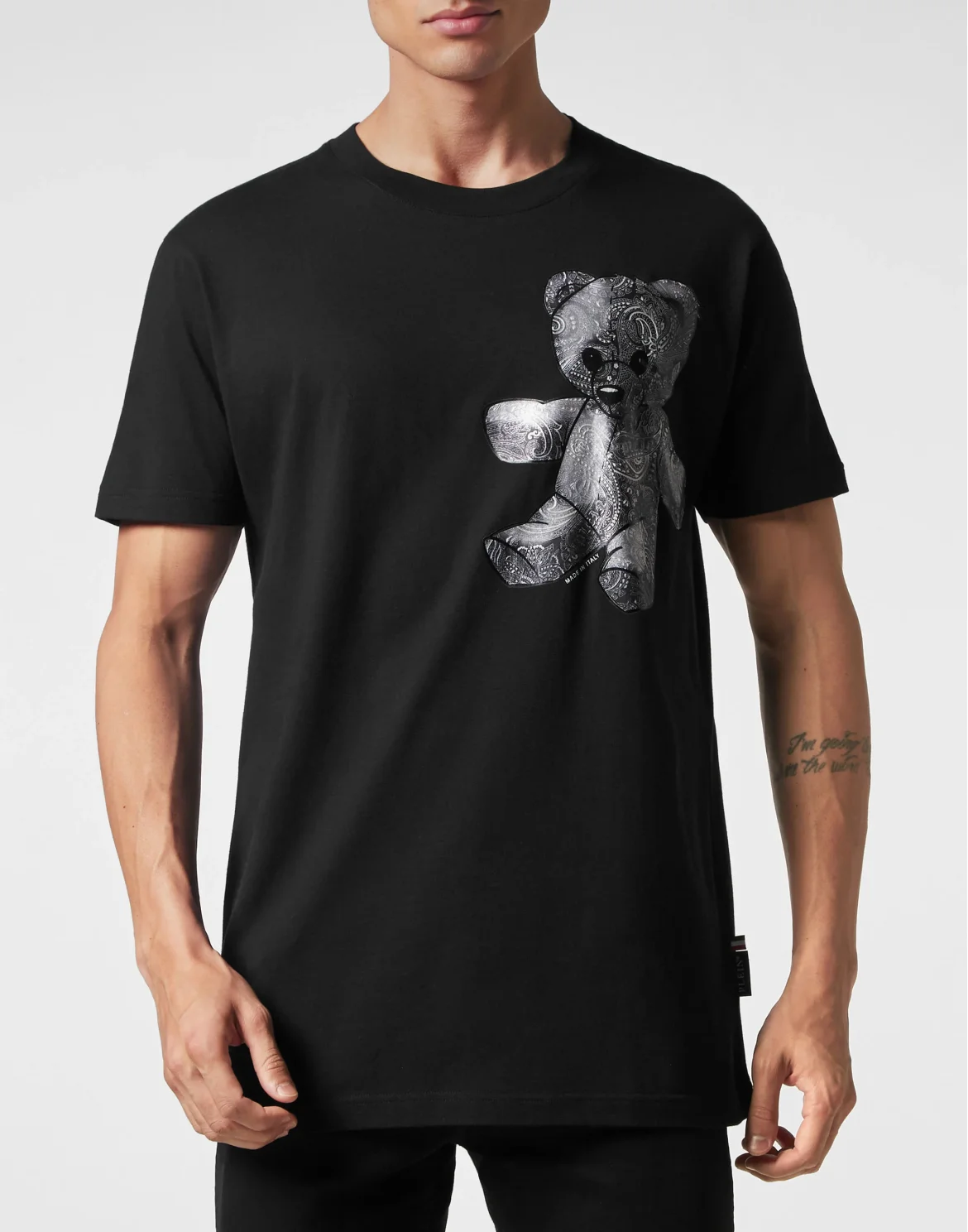 T-shirt Round Neck SS Paisley Teddy Bear, цвет: Черный