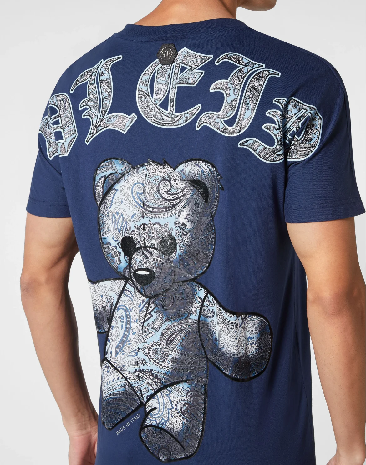 T-shirt Round Neck SS Paisley Teddy Bear, цвет: Синий