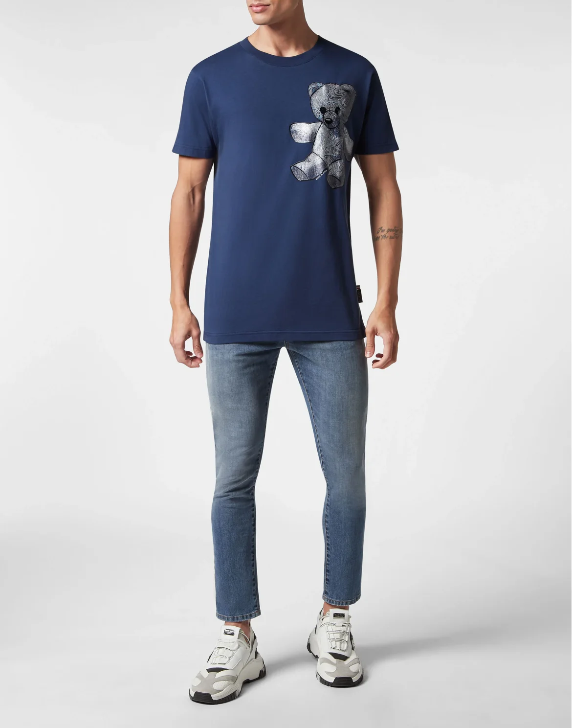T-shirt Round Neck SS Paisley Teddy Bear, цвет: Синий