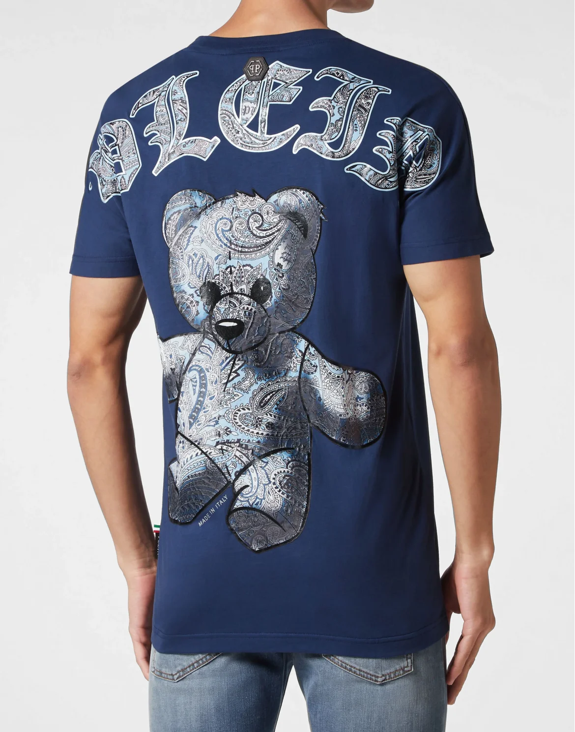T-shirt Round Neck SS Paisley Teddy Bear, цвет: Синий