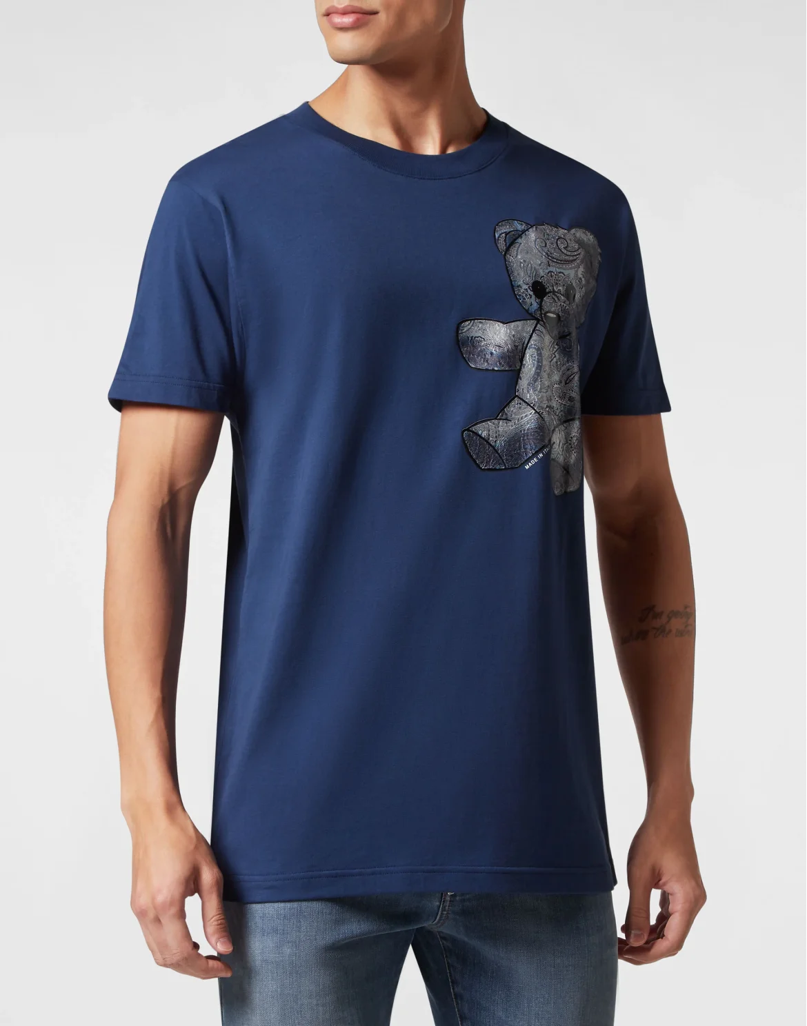 T-shirt Round Neck SS Paisley Teddy Bear, цвет: Синий