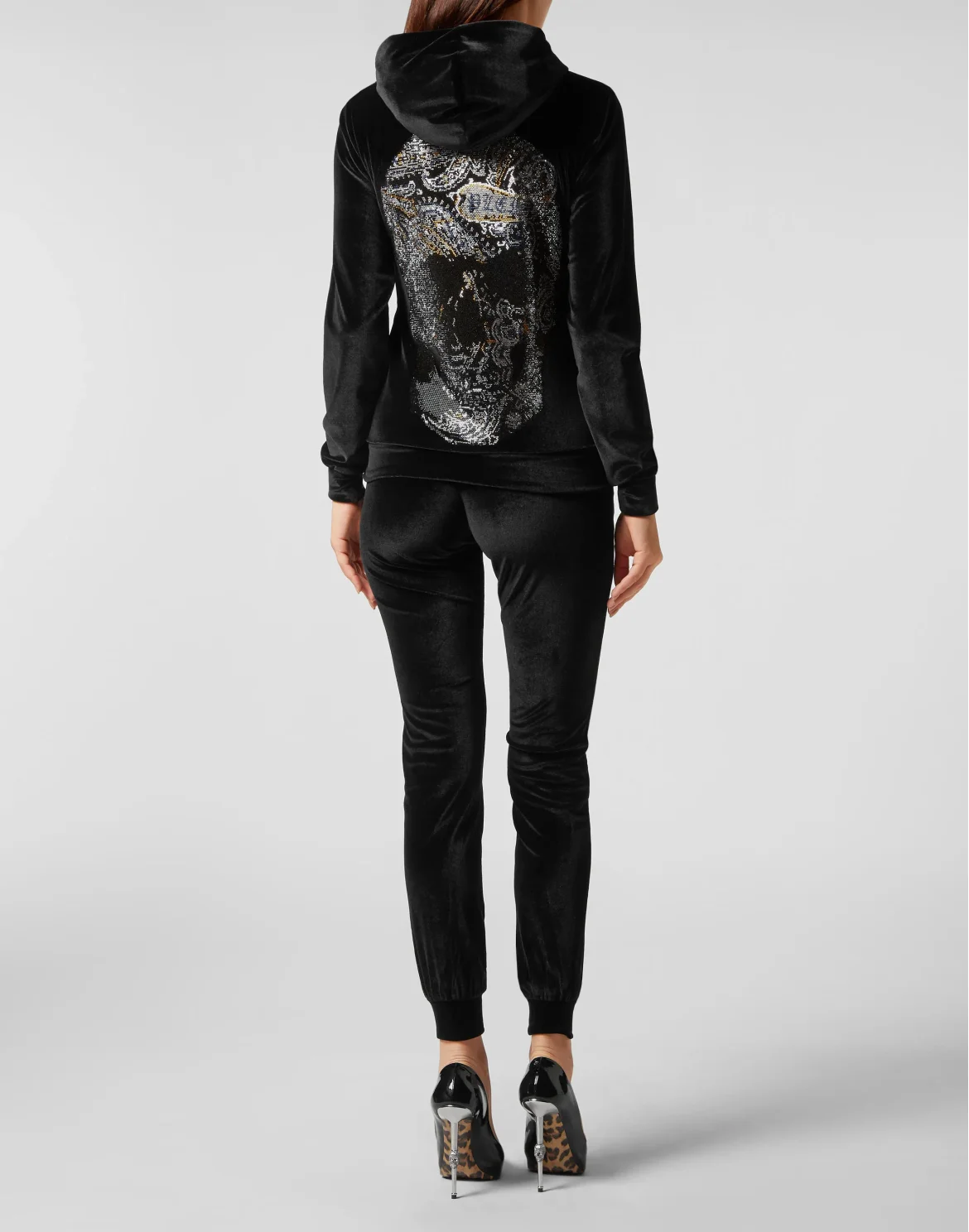 Jogging Tracksuit: Hoodie/Trousers Paisley Skull, цвет: Черный
