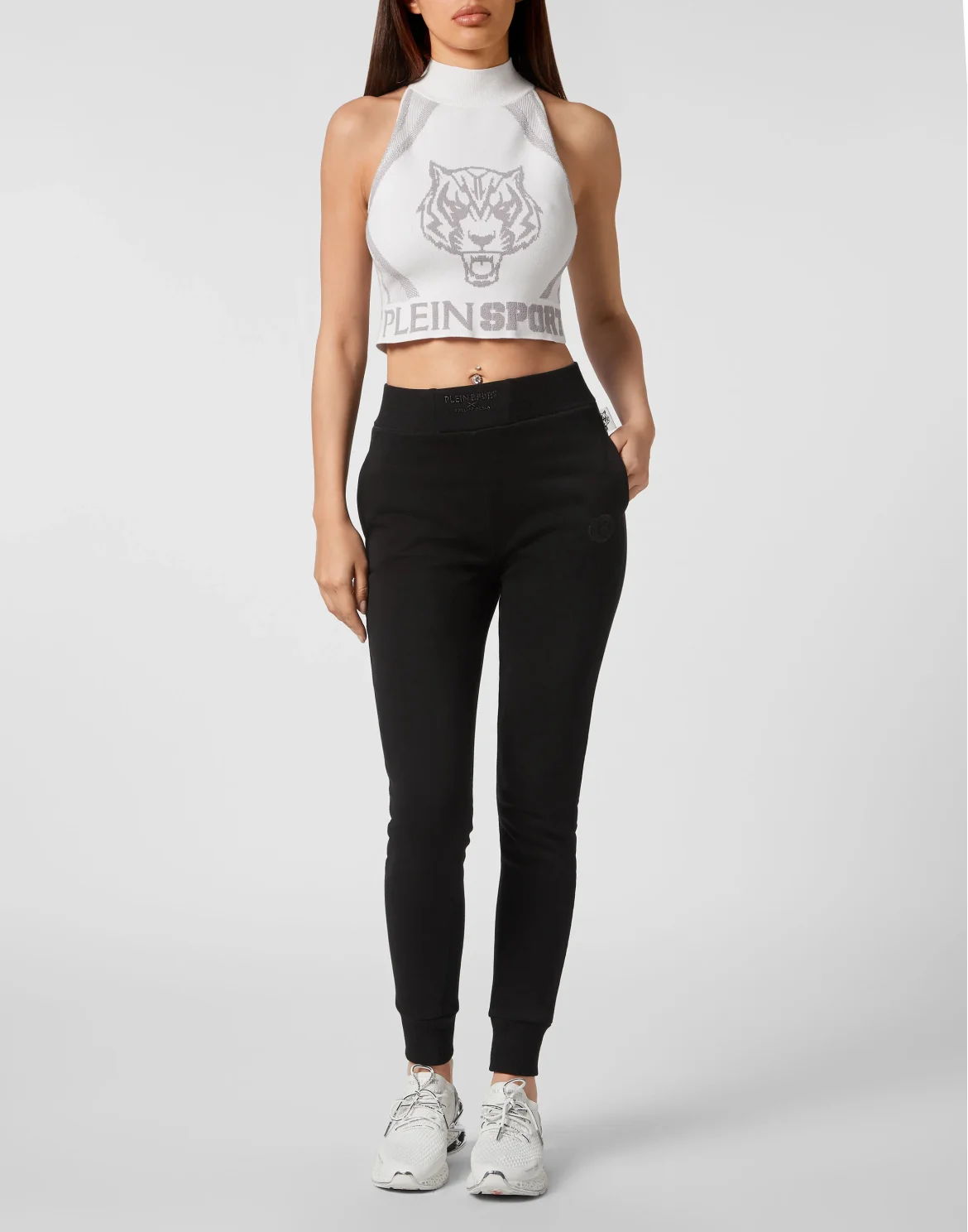Knit Jacquard Cropped Top, цвет: Белый