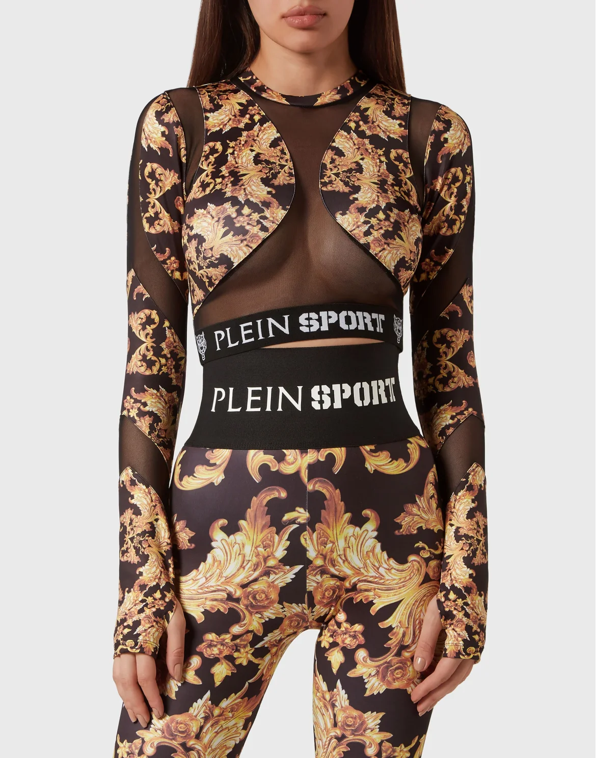 Jogging Crop Top LS Baroque, цвет: Черный