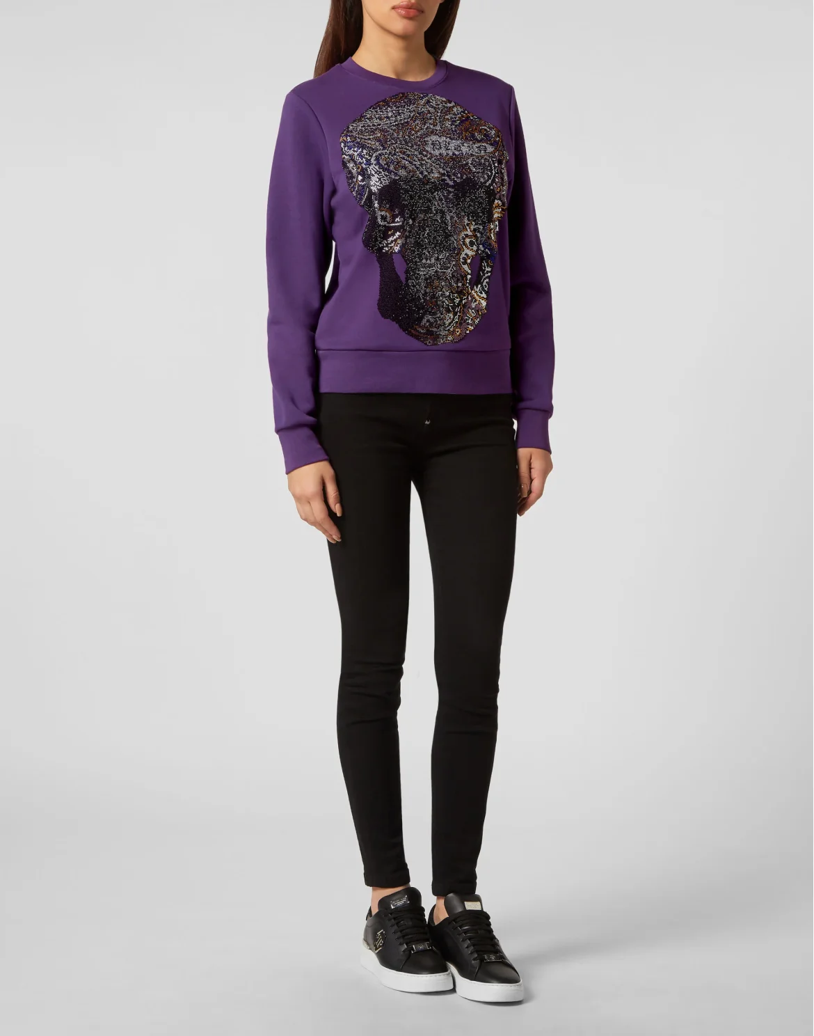 Sweatshirt Paisley Strass, цвет: Фиолетовый