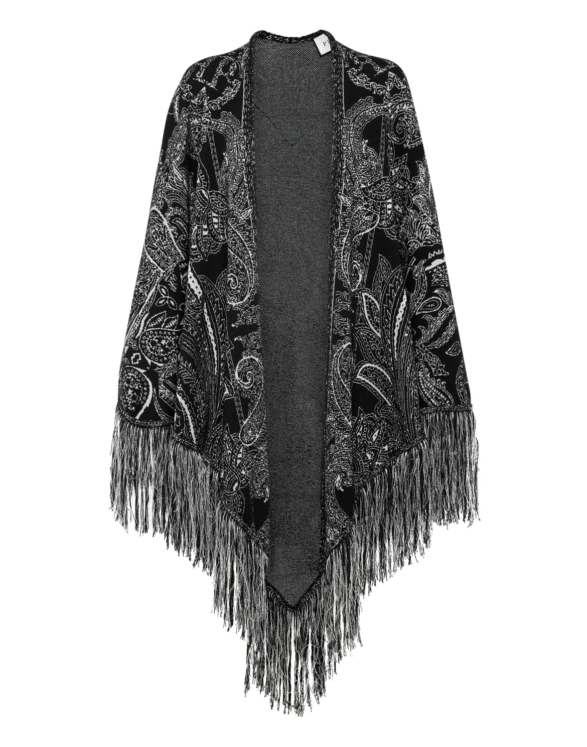 Jacquard / Wool Cape Paisley Foulard, цвет: Черный