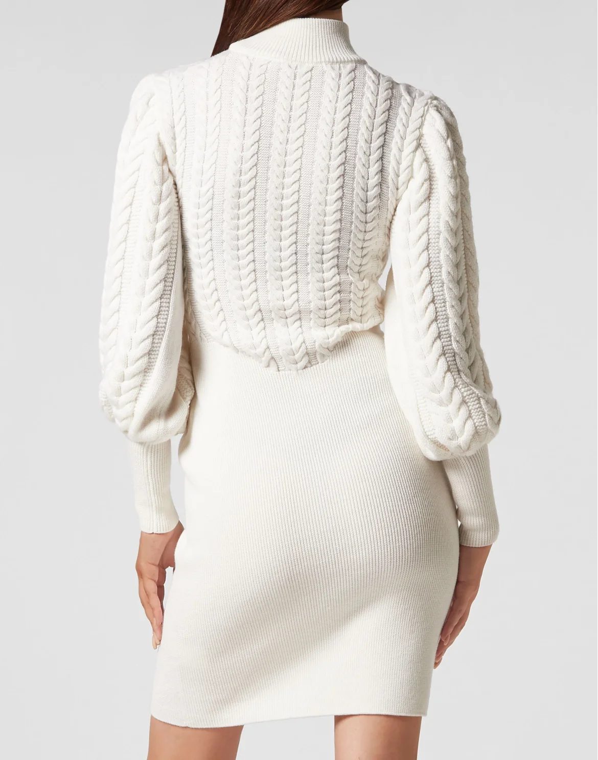 Wool Turtleneck Dress LS, цвет: Белый