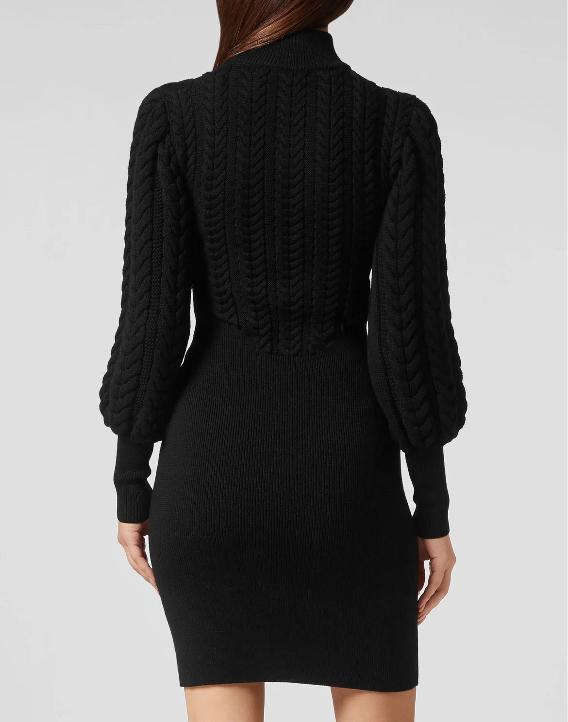 Wool Turtleneck Dress LS, цвет: Черный