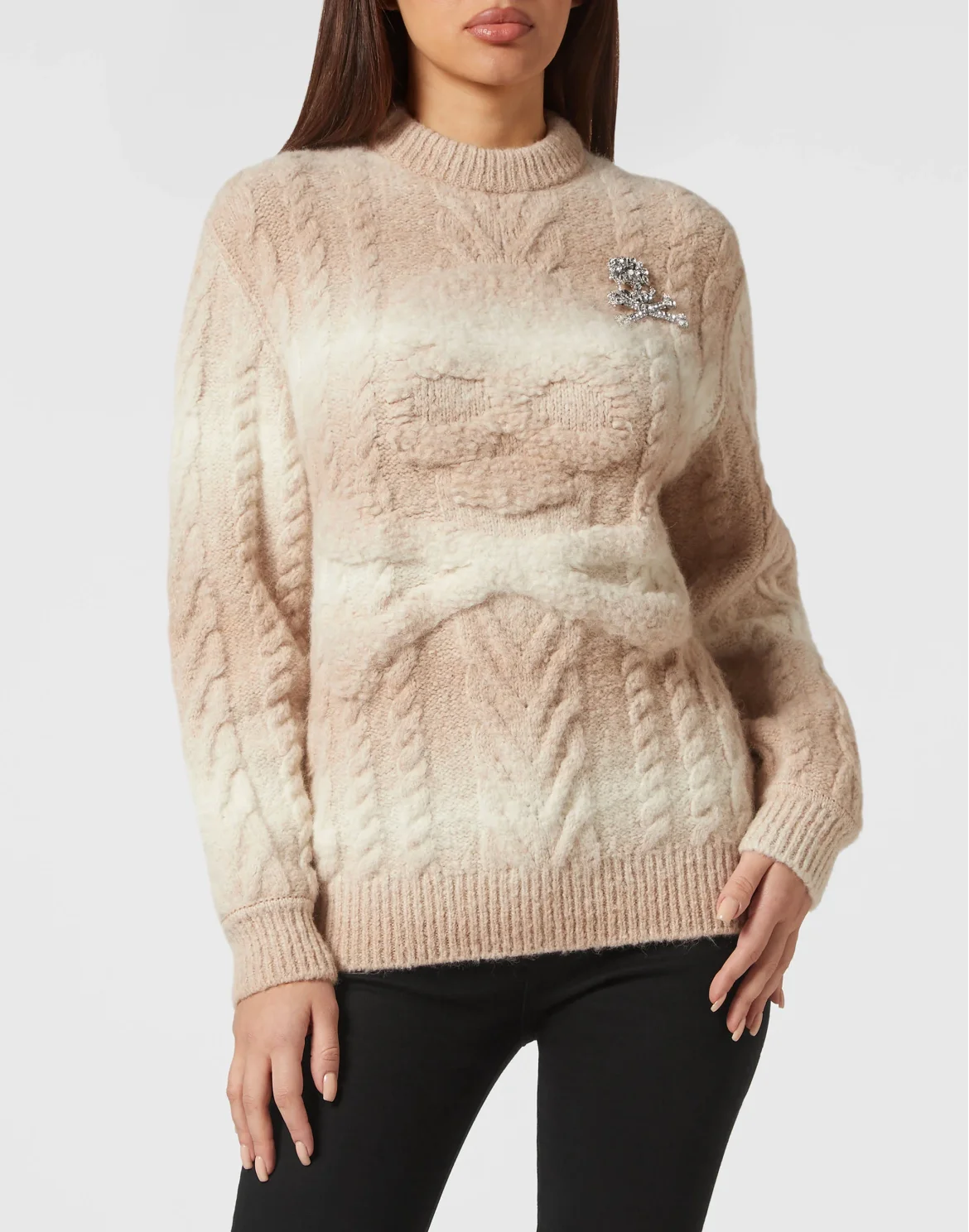 Wool Knit Pullover Round Neck LS Skull&Bones, цвет: Белый