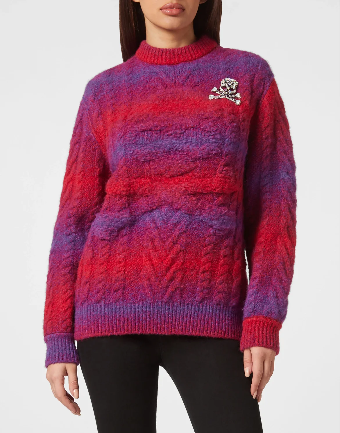 Wool Knit Pullover Round Neck LS Skull&Bones, цвет: Фиолетовый