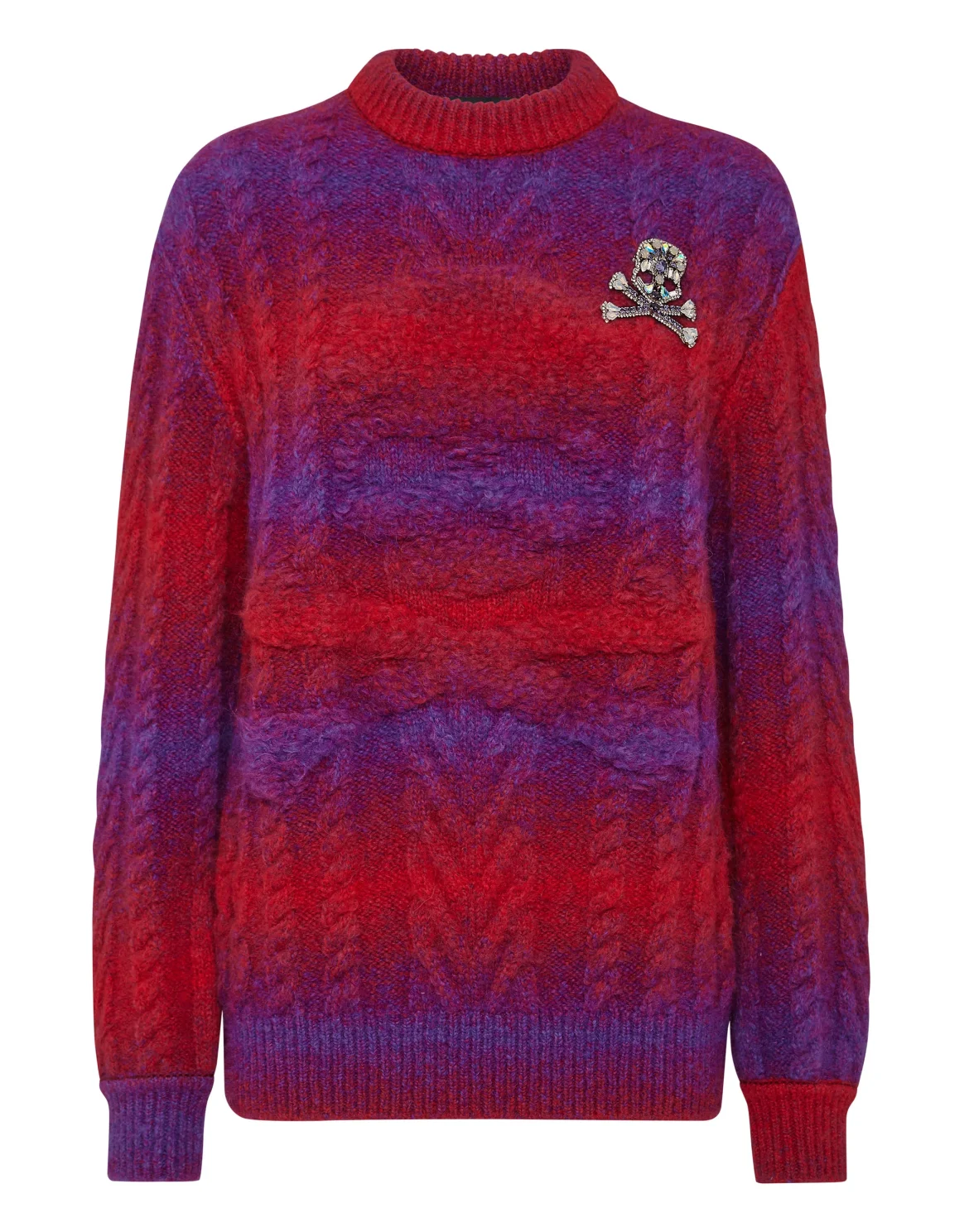 Wool Knit Pullover Round Neck LS Skull&Bones, цвет: Фиолетовый