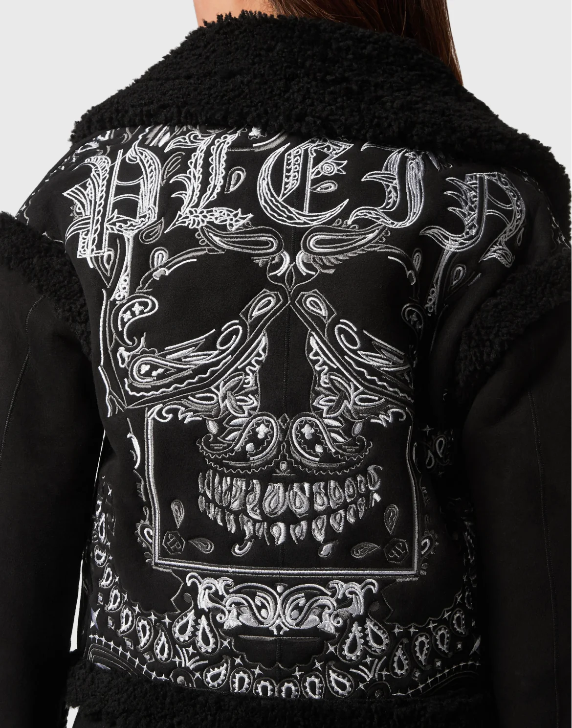 Shearling Coat Paisley Bandana, цвет: Черный