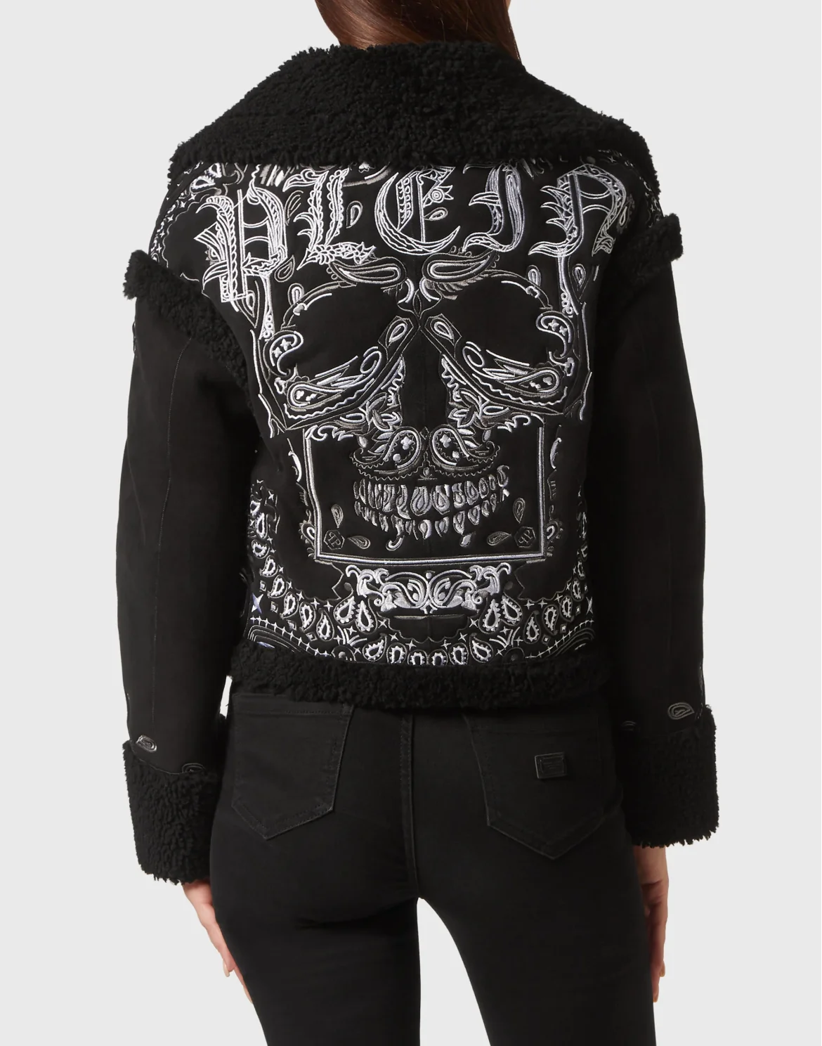 Shearling Coat Paisley Bandana, цвет: Черный