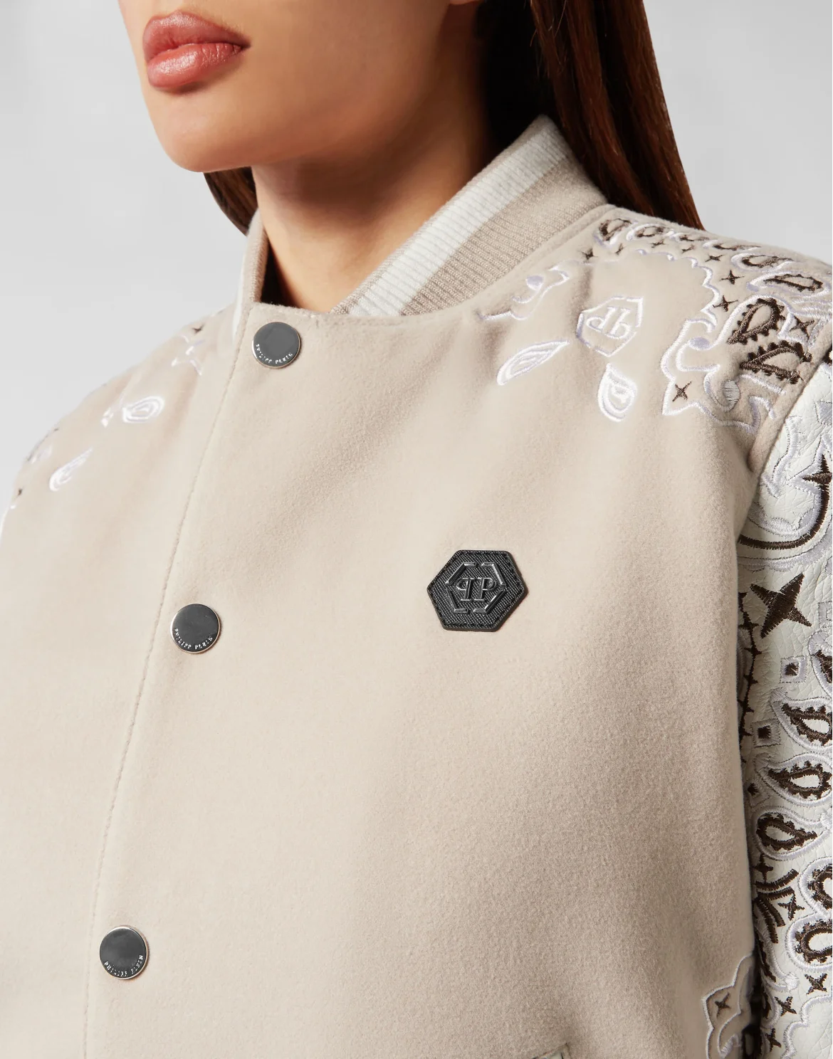 Wool and Leather Bomber Paisley Bandana, цвет: Бежевый