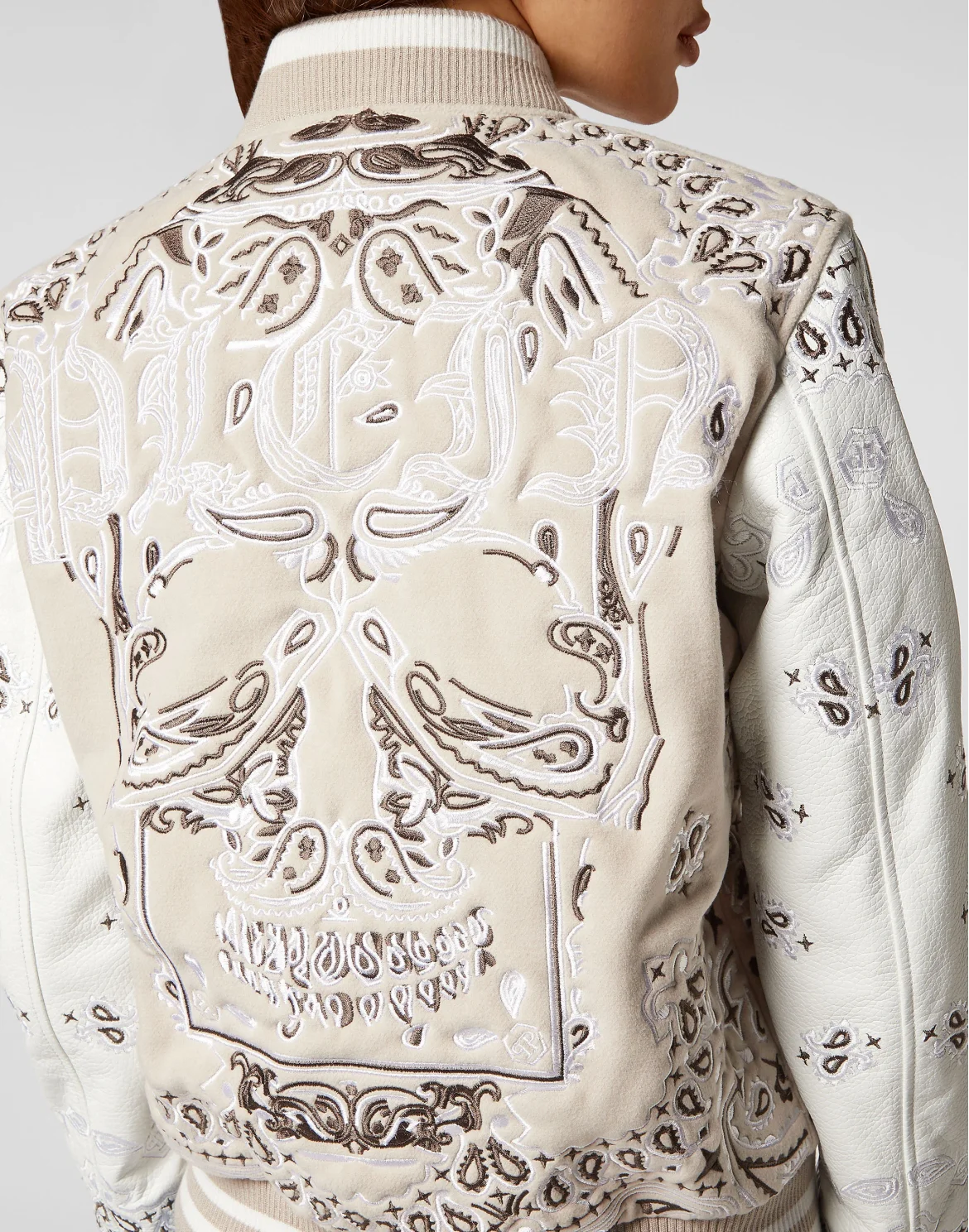 Wool and Leather Bomber Paisley Bandana, цвет: Бежевый