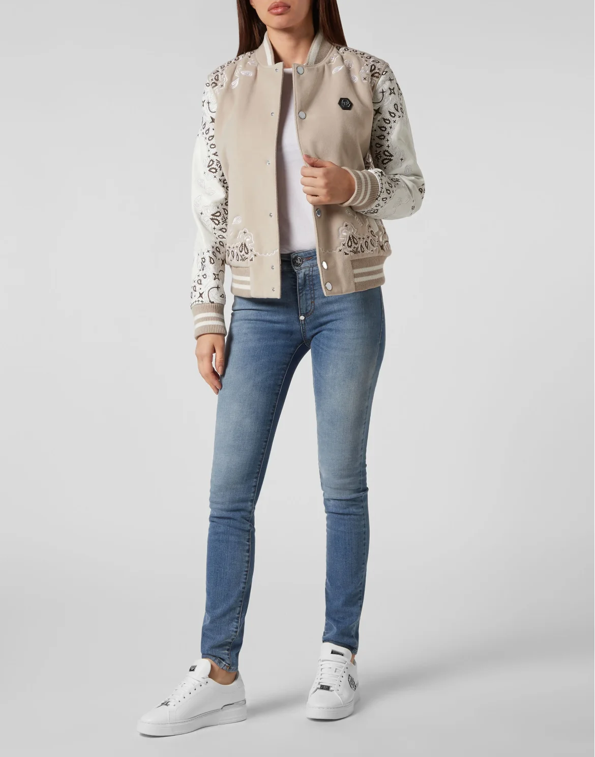 Wool and Leather Bomber Paisley Bandana, цвет: Бежевый