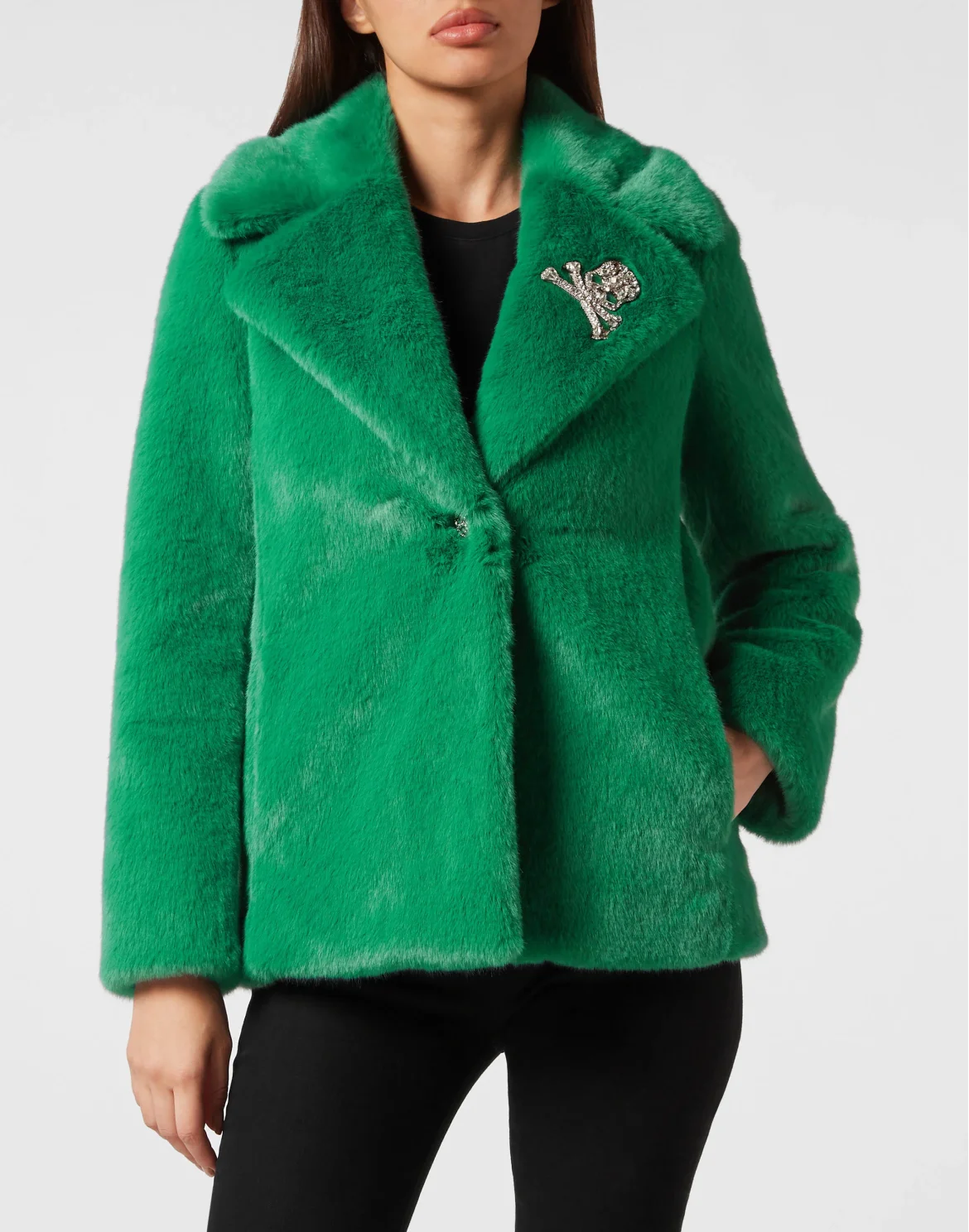 Eco Mink Short Coat Basic, цвет: Зеленый