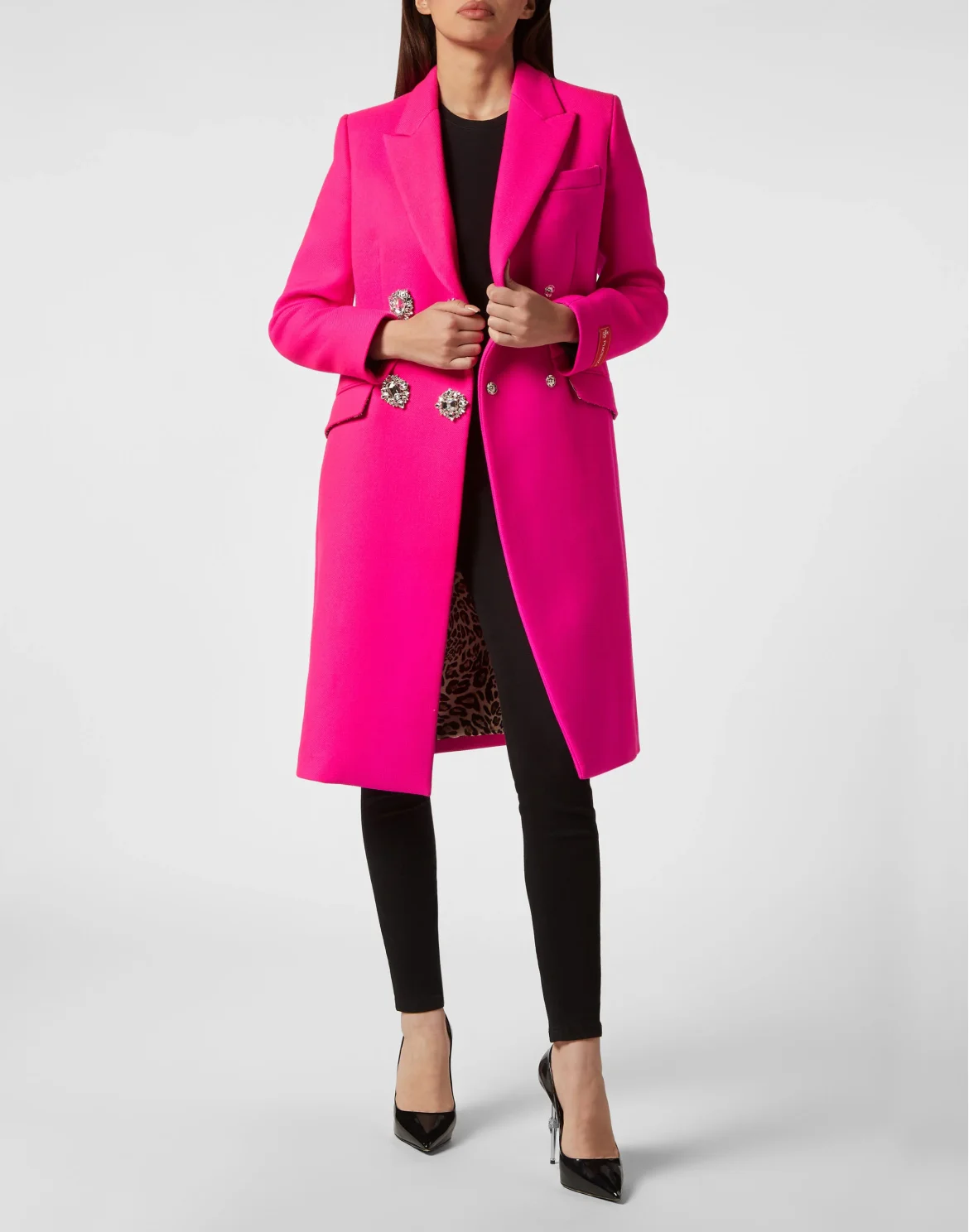 Wool Cloth Fitted Coat Sartorial, цвет: Розовый