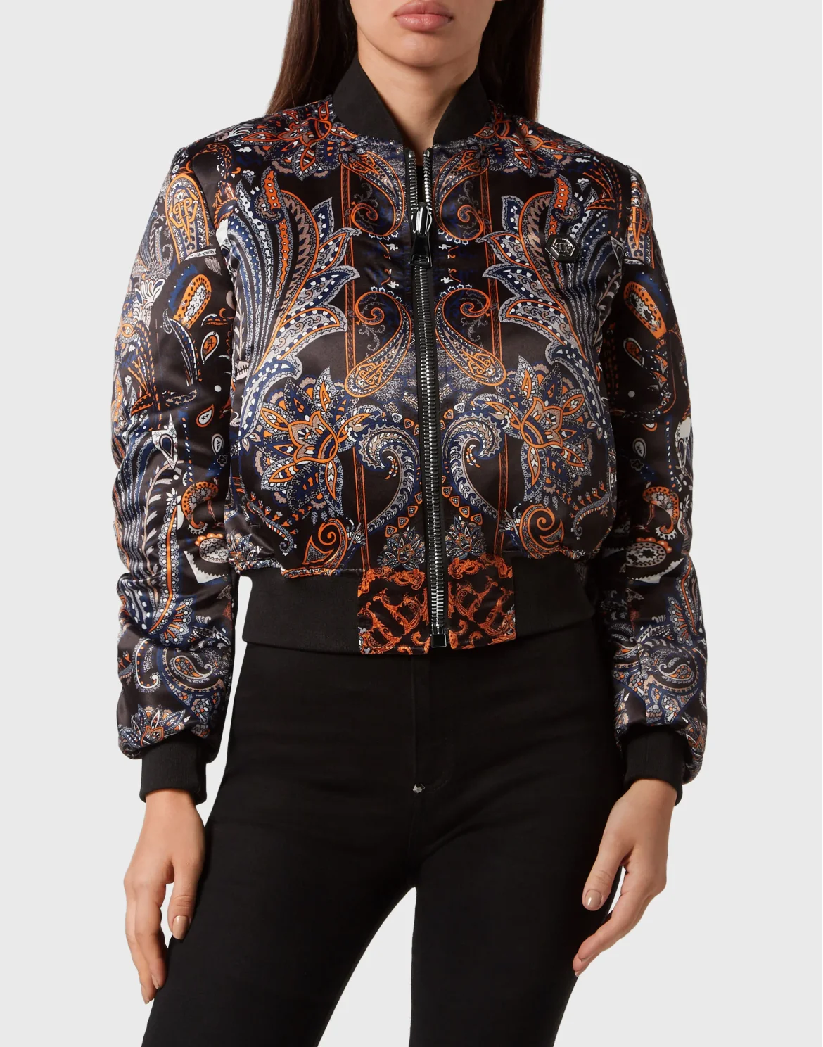 Satin Reversible Bomber Paisley Foulard, цвет: Черный