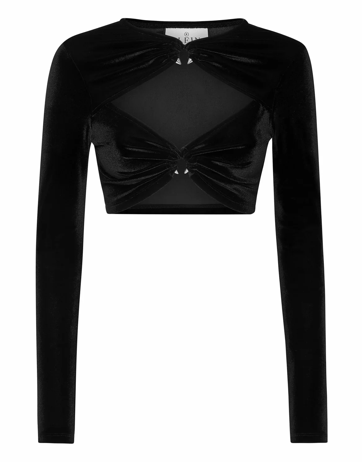 Long-sleeve Cropped Top, цвет: Черный