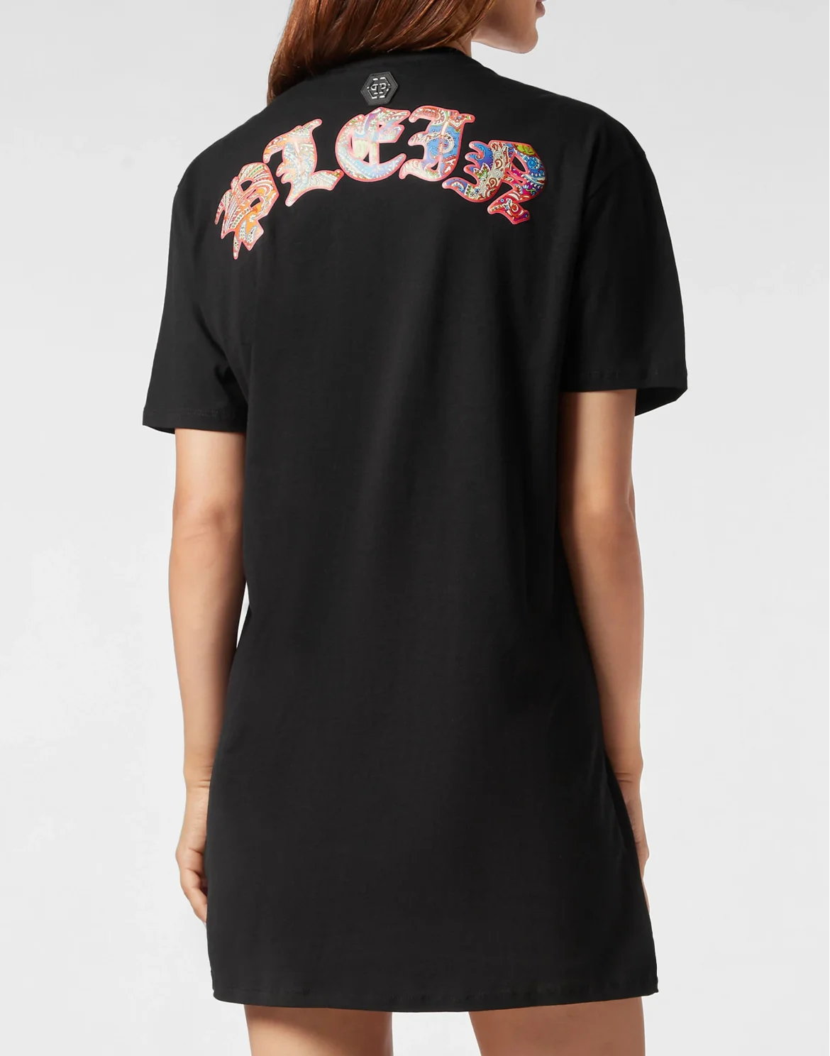 T-shirt Short Dress Paisley Skull, цвет: Черный