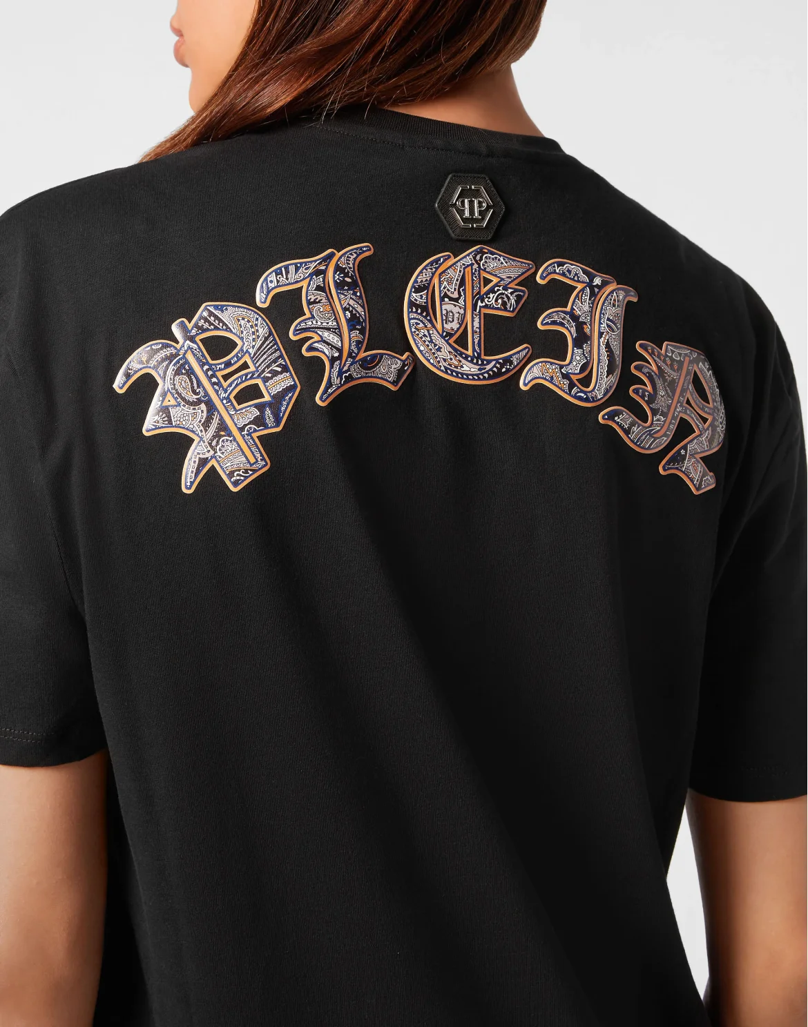 T-shirt Short Dress Paisley Skull, цвет: Черный