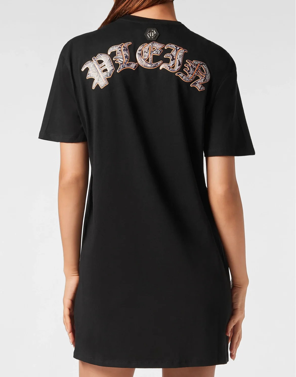 T-shirt Short Dress Paisley Skull, цвет: Черный