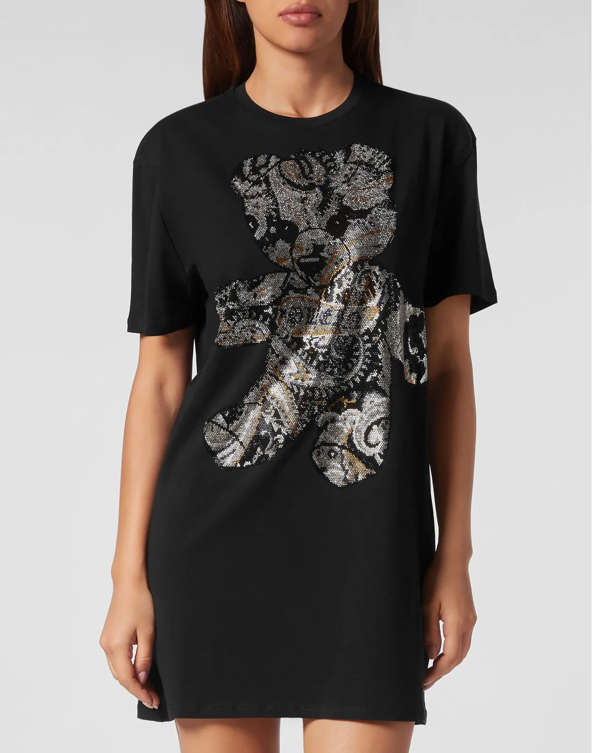 T-shirt Short Dresses Paisley Teddy Bear, цвет: Черный