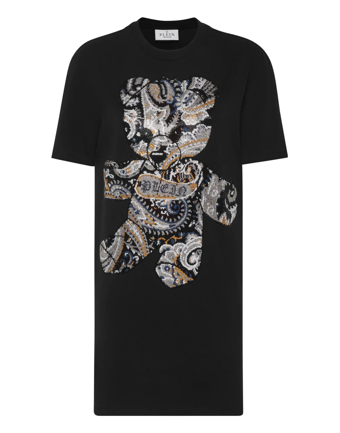 T-shirt Short Dresses Paisley Teddy Bear, цвет: Черный